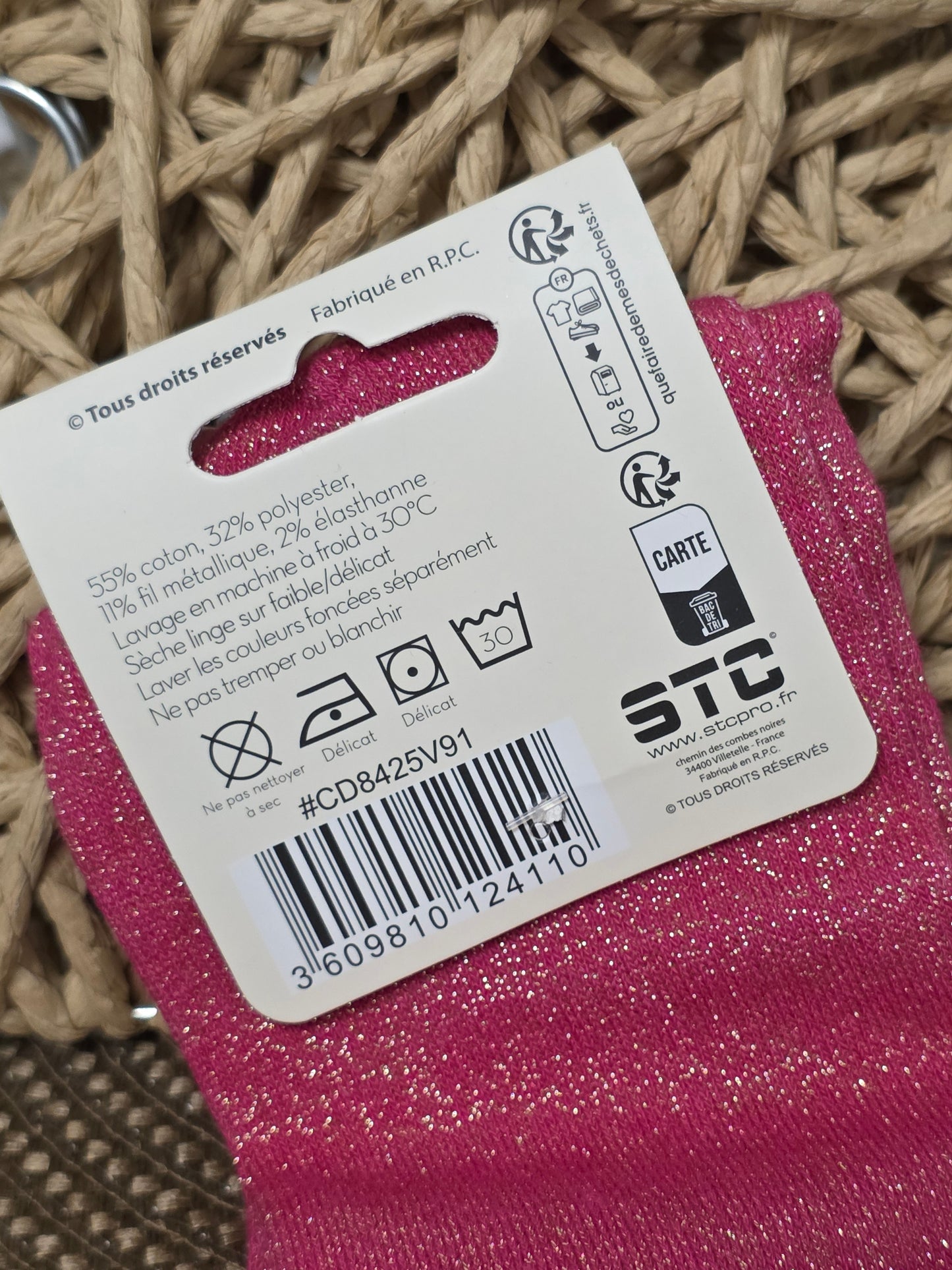 BOMBASSE - Chaussette à Paillette Fuchsia