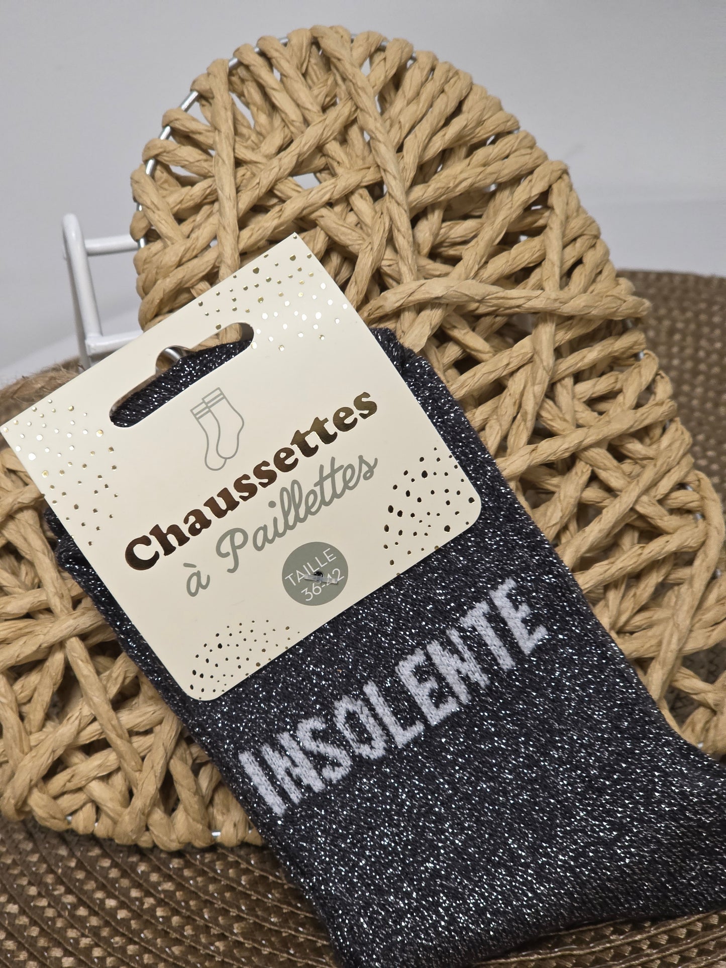 INSOLENTE - Chaussette à Paillette Noir