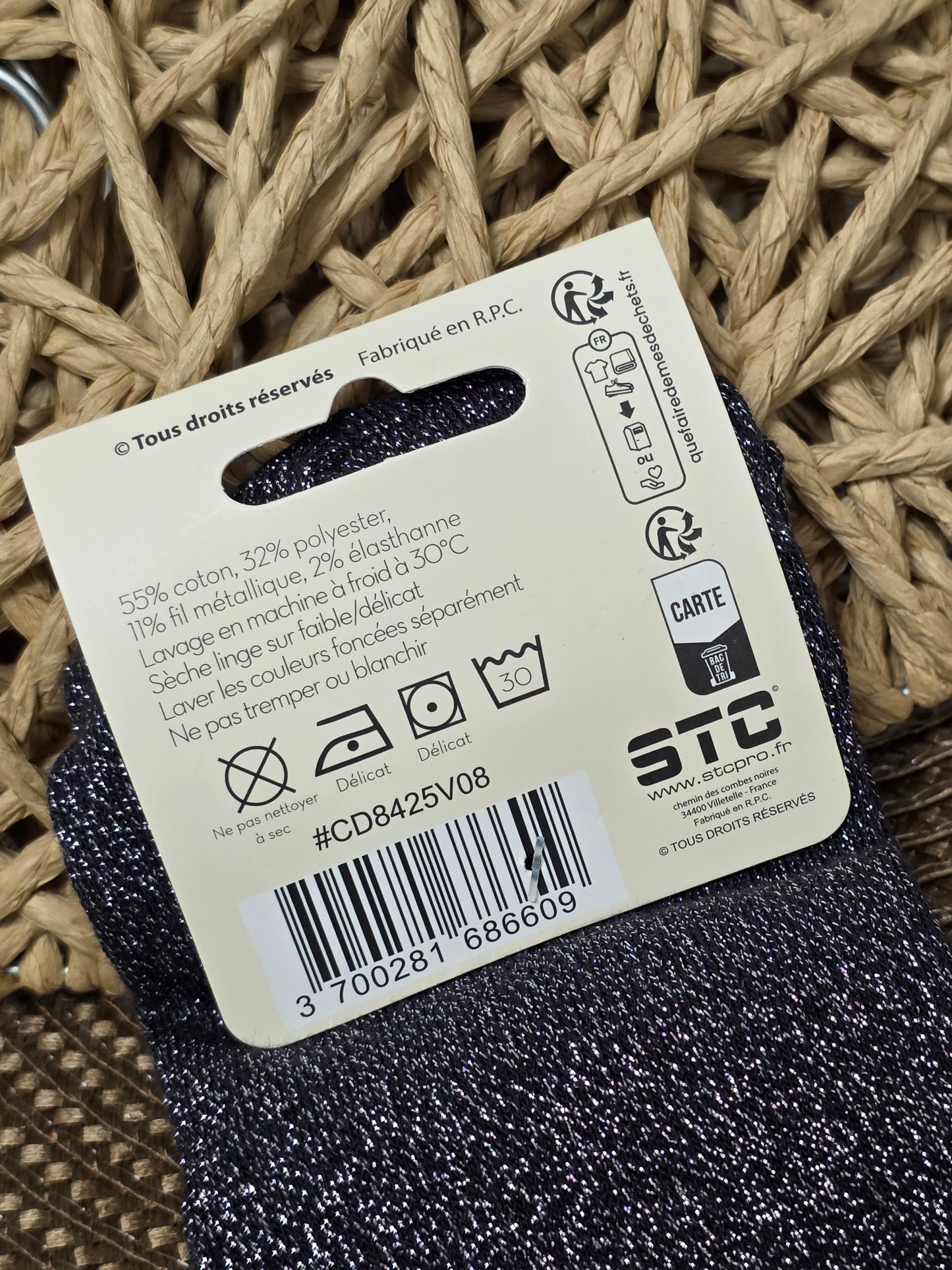 INSOLENTE - Chaussette à Paillette Noir