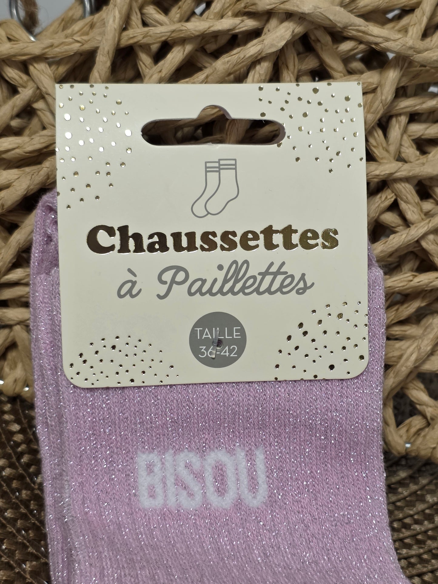 BISOU - Chaussette à Paillette Violet