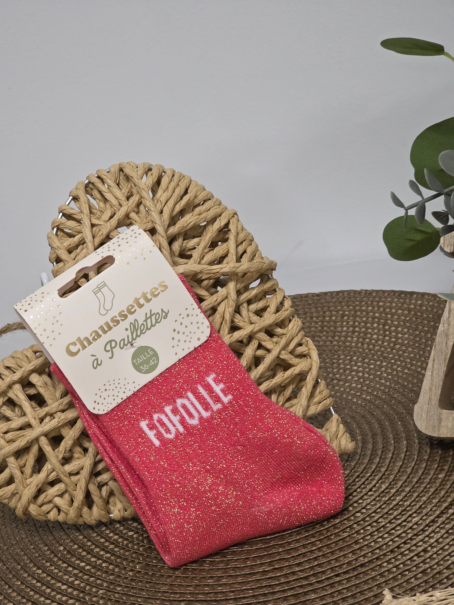 FOFOLLE - Chaussette à Paillette Rose