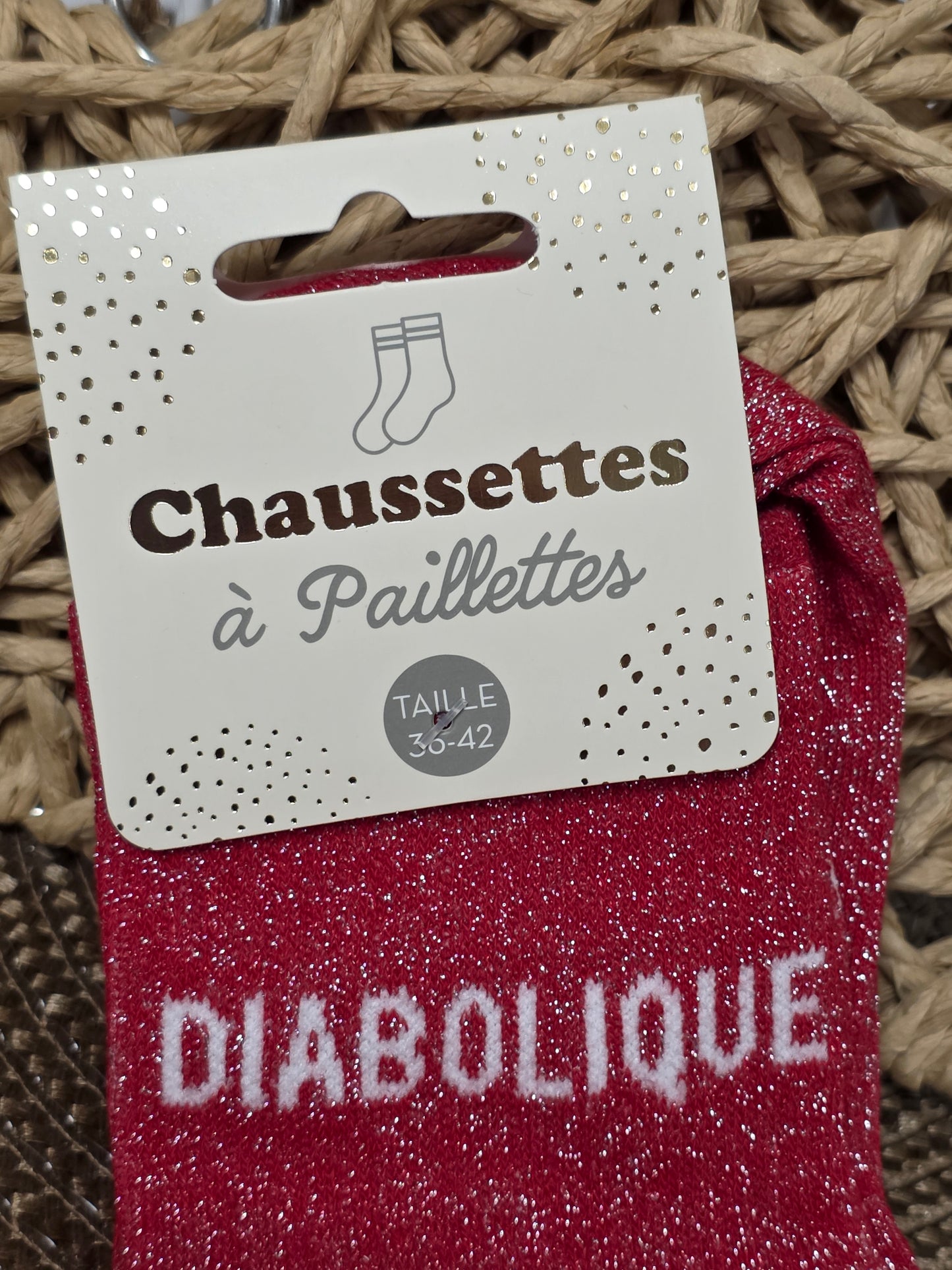 DIABOLIQUE - Chaussette à Paillette Bordeaux