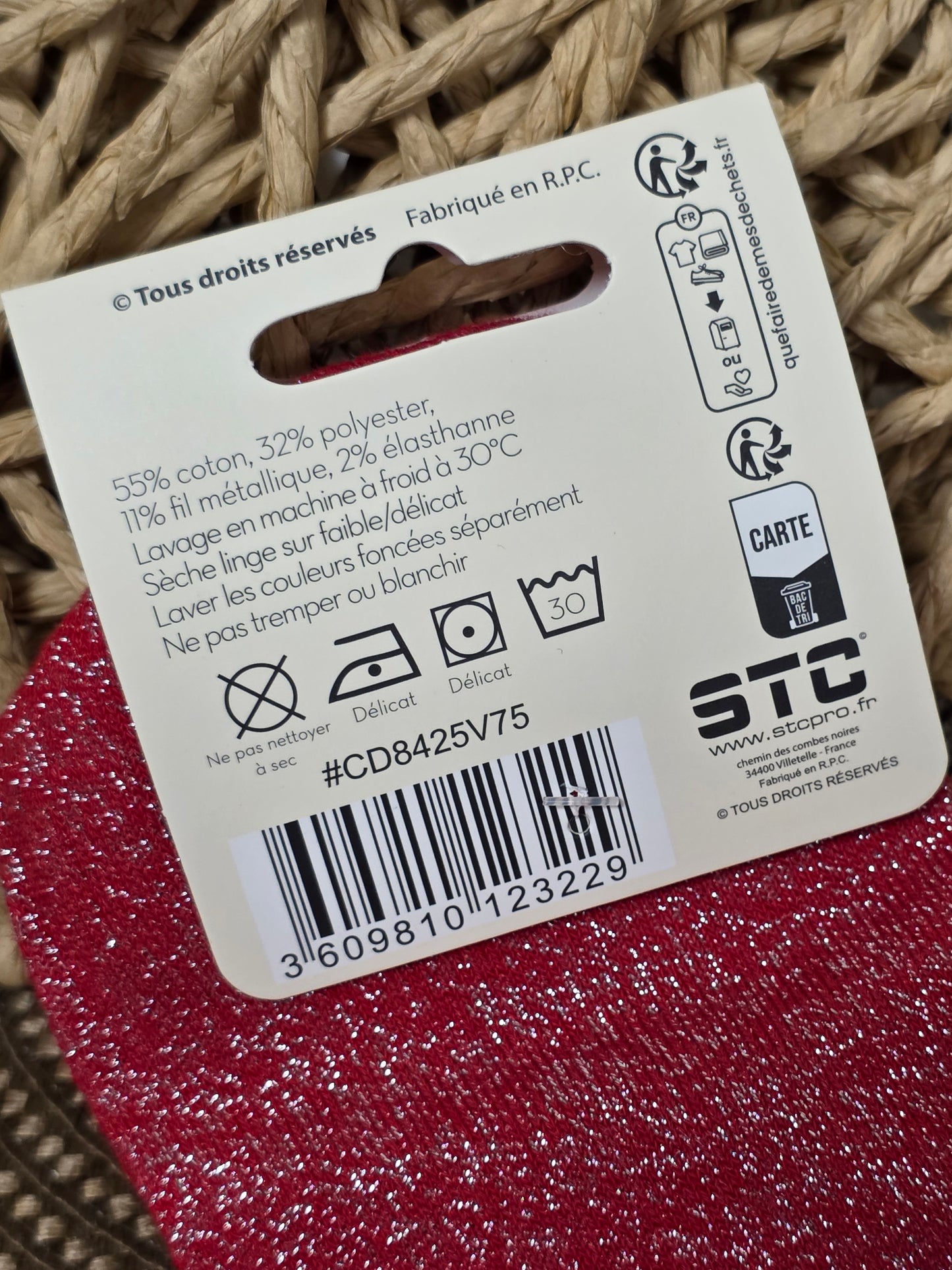 DIABOLIQUE - Chaussette à Paillette Bordeaux