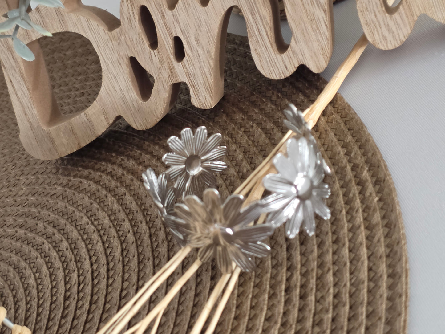 Notre Collection de Bijoux - Bracelet Jonc à Fleur Argenté