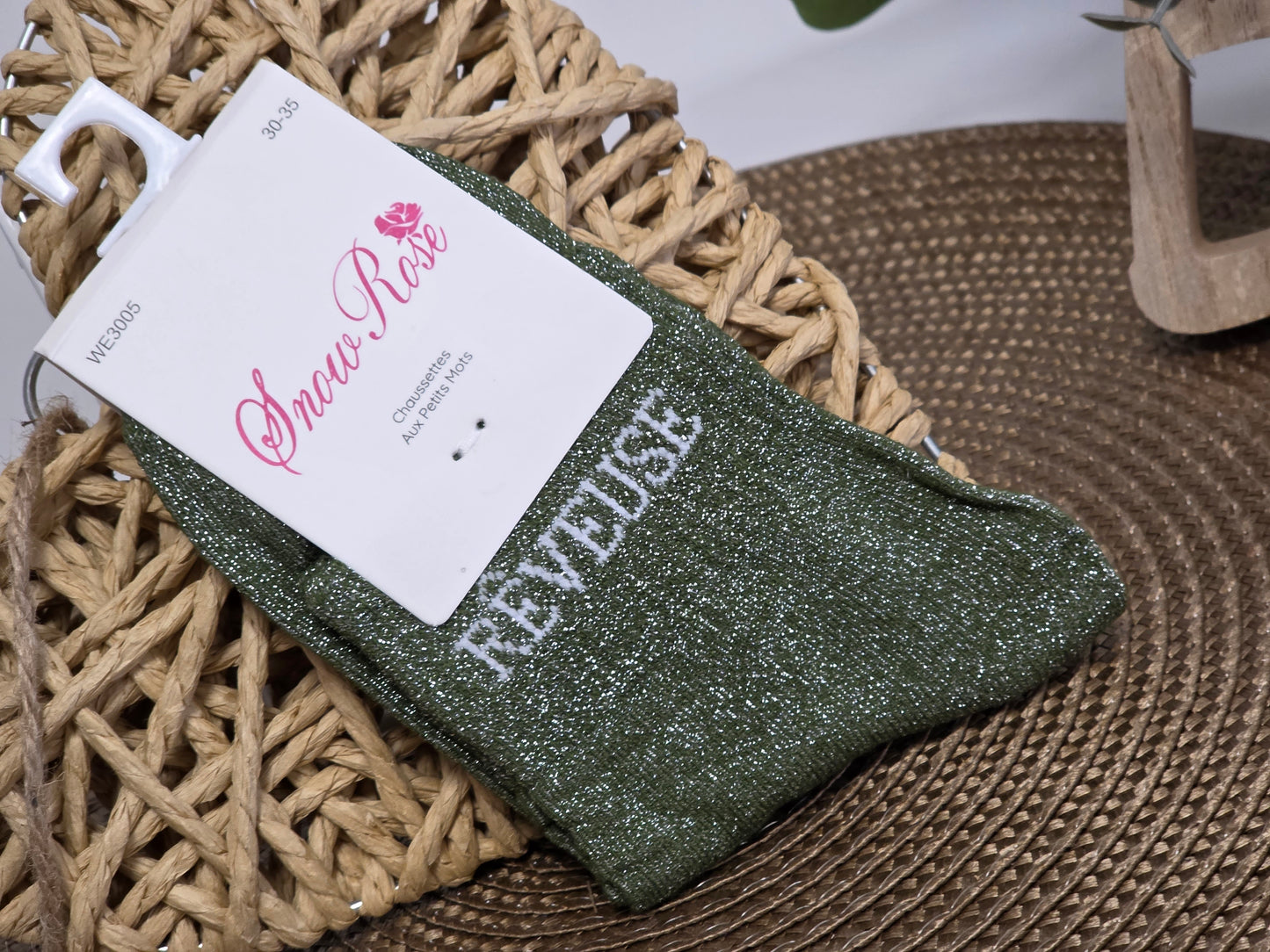 REVEUSE - Chaussette à Paillette Enfant Vert