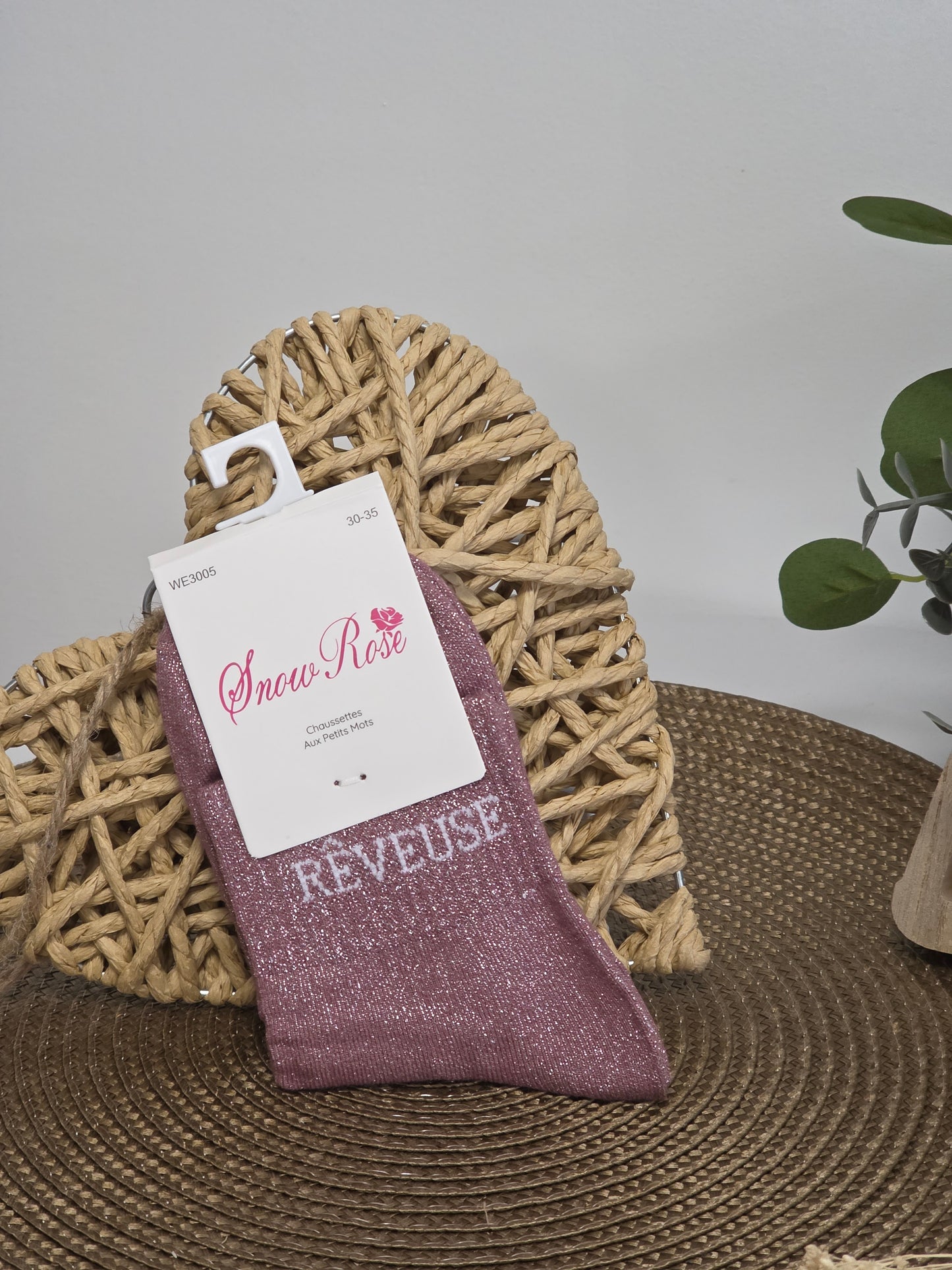 REVEUSE - Chaussette à Paillette Enfant Violine