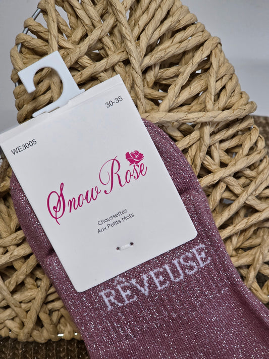 REVEUSE - Chaussette à Paillette Enfant Violine