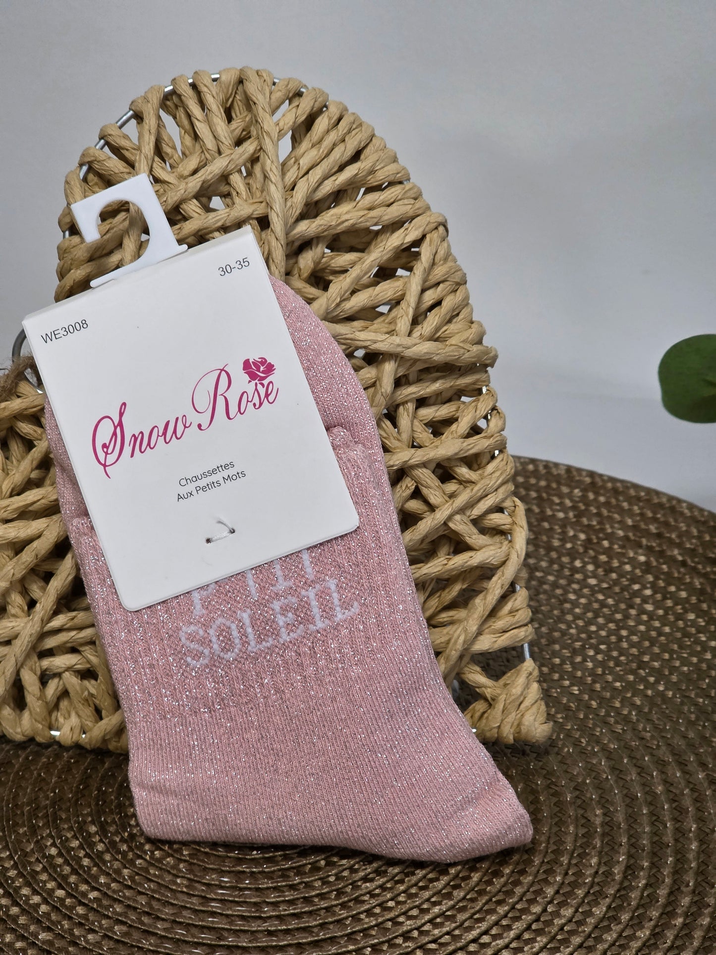 P'TIT SOLEIL - Chaussette à Paillette Enfant Rose