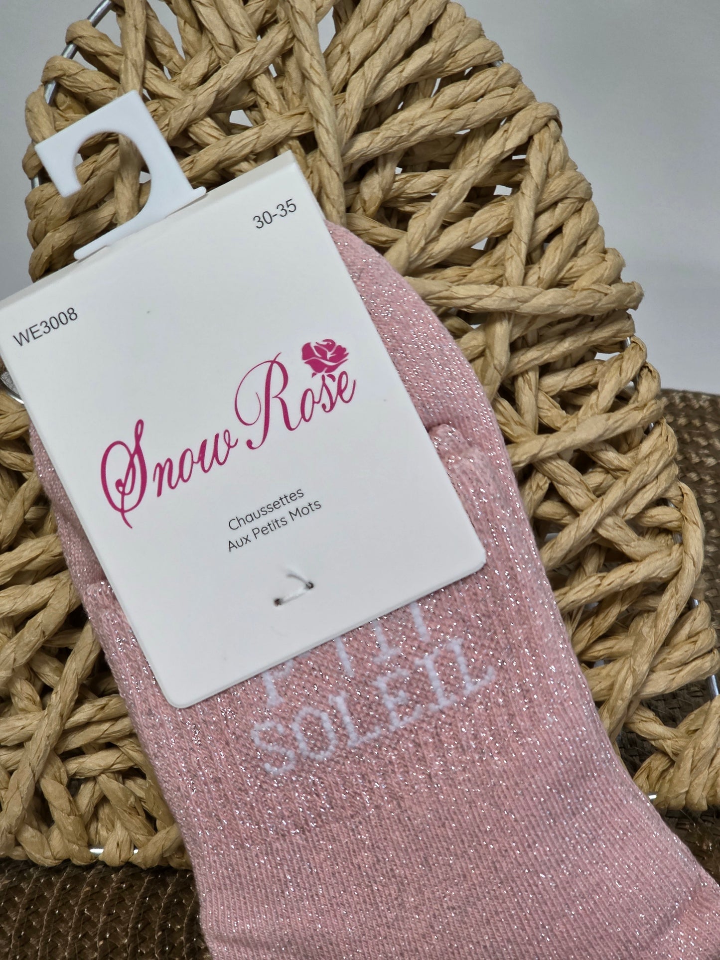 P'TIT SOLEIL - Chaussette à Paillette Enfant Rose