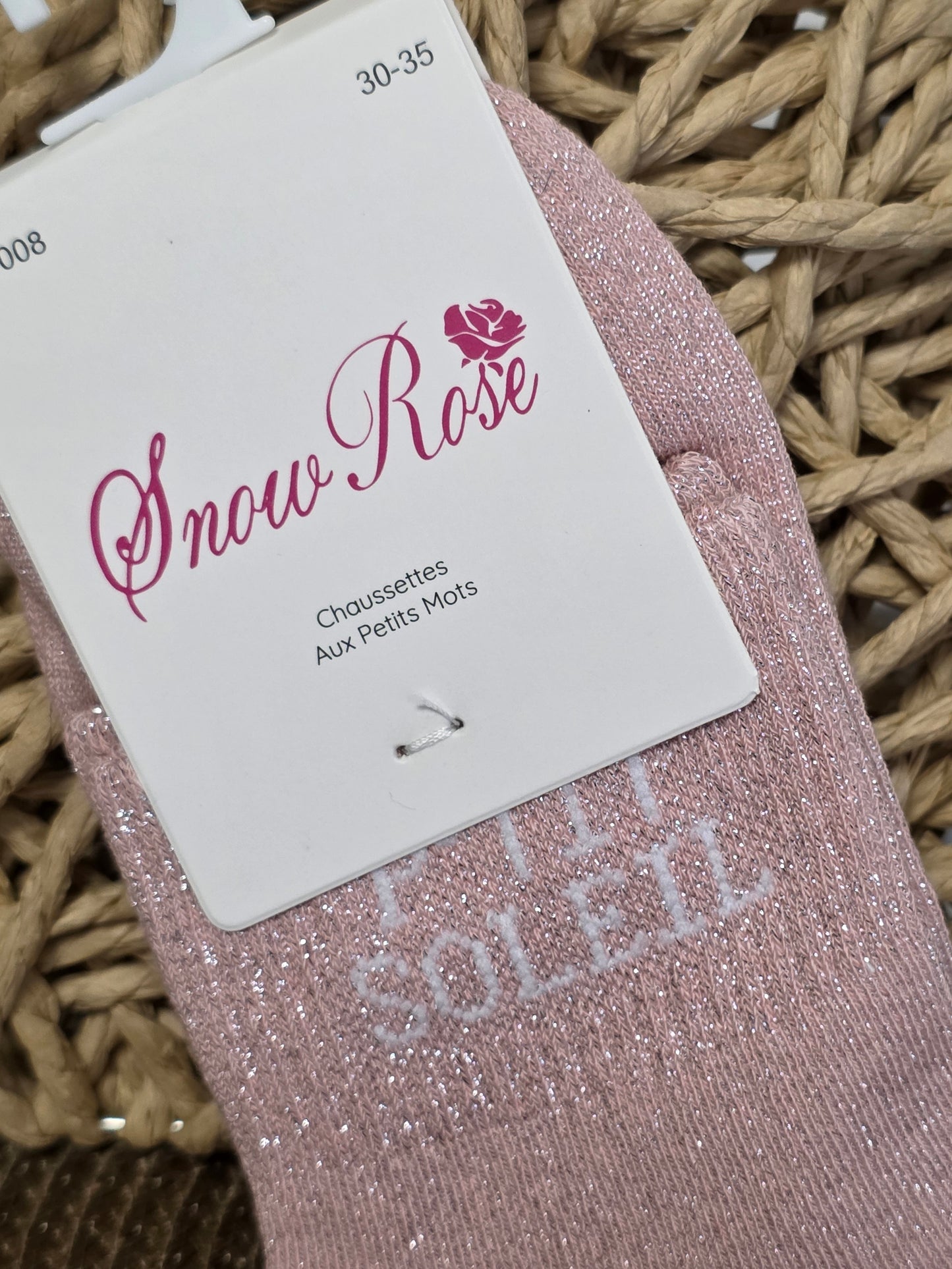 P'TIT SOLEIL - Chaussette à Paillette Enfant Rose