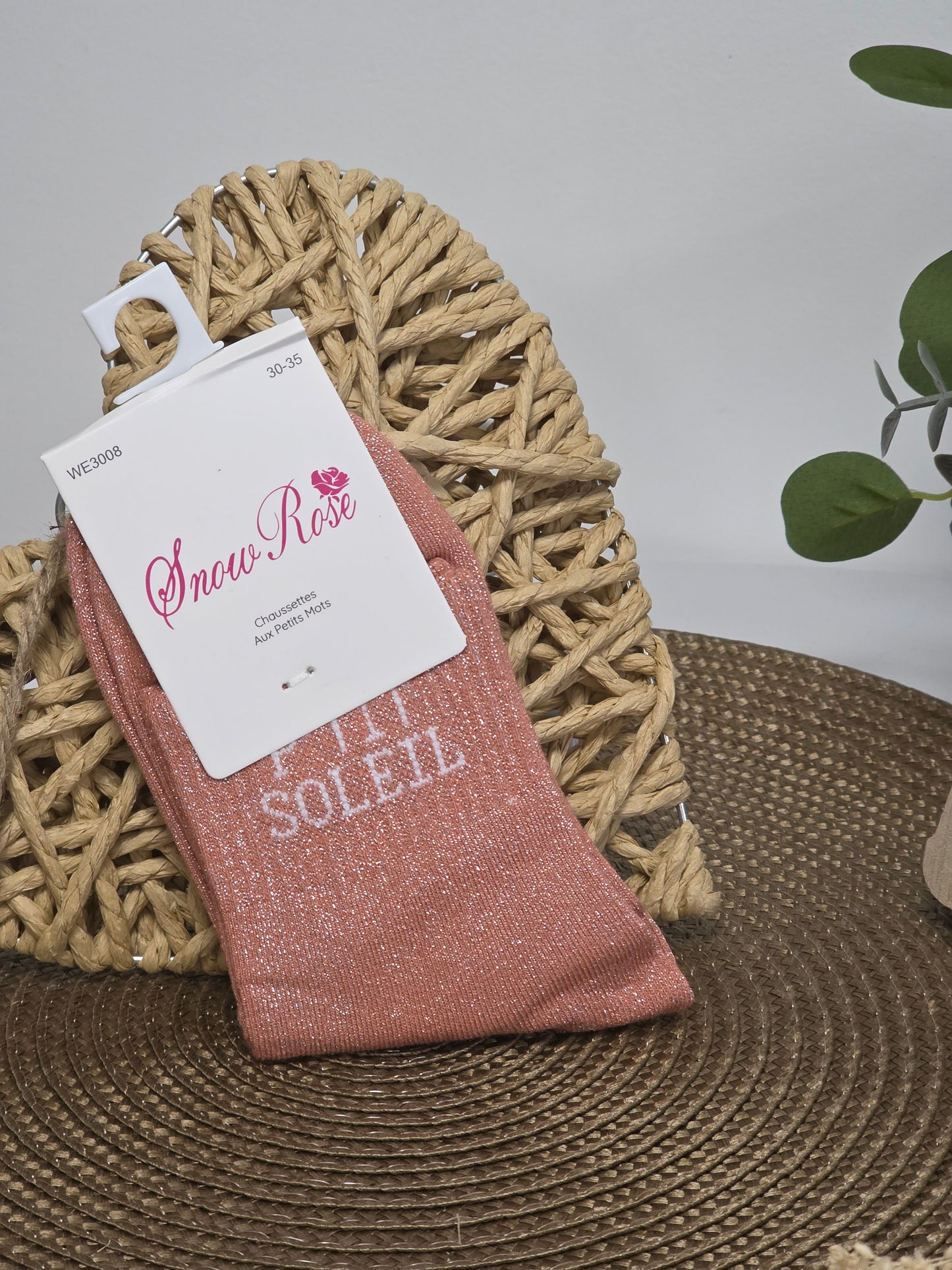 P'TIT SOLEIL - Chaussette à Paillette Enfant Corail Foncé