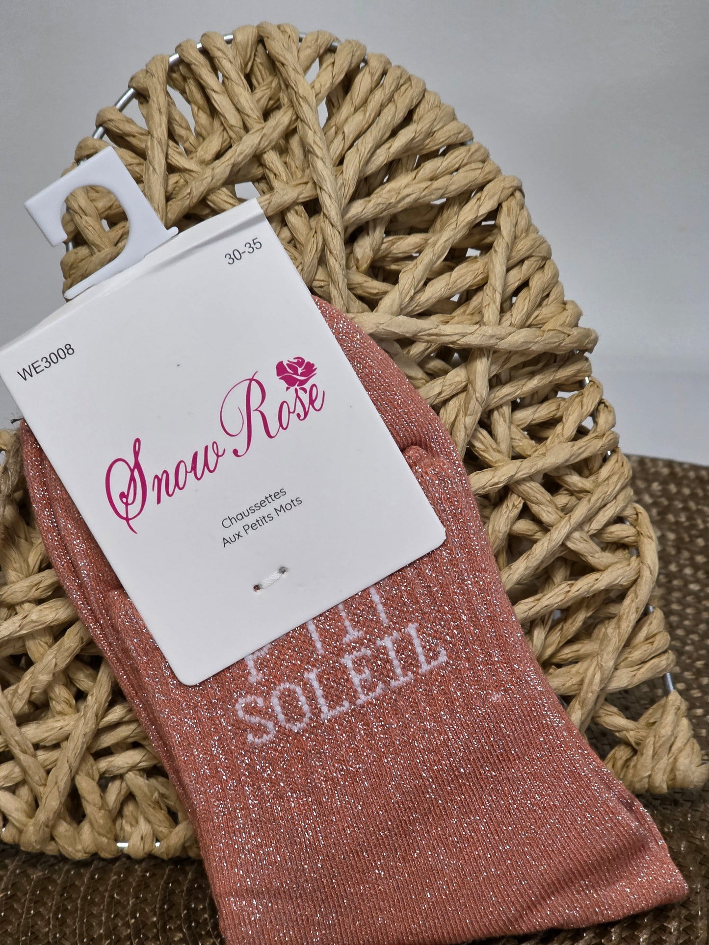 P'TIT SOLEIL - Chaussette à Paillette Enfant Corail Foncé