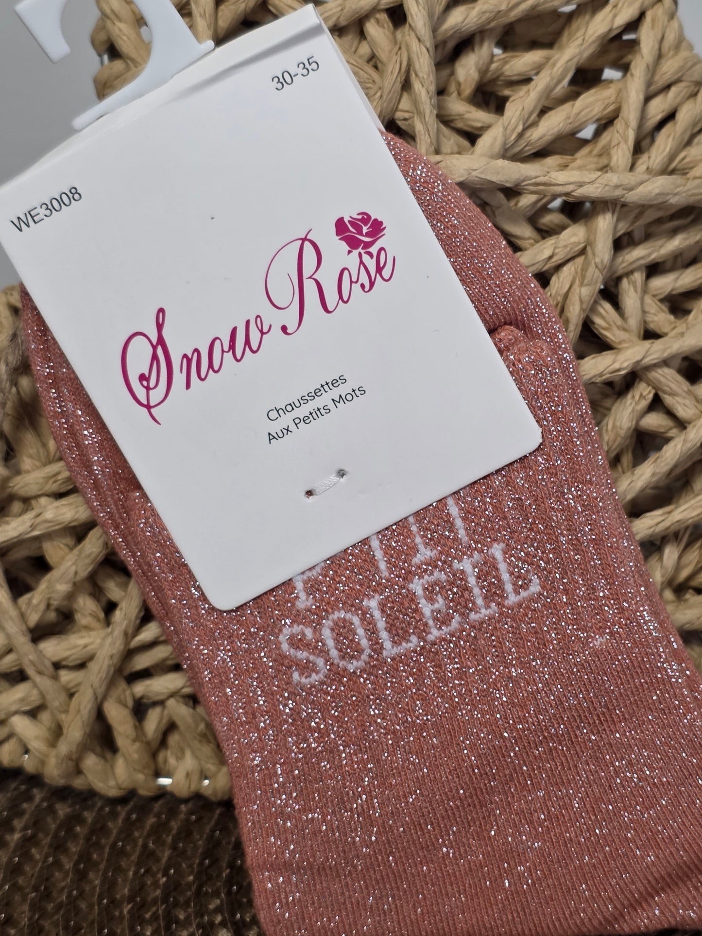 P'TIT SOLEIL - Chaussette à Paillette Enfant Corail Foncé