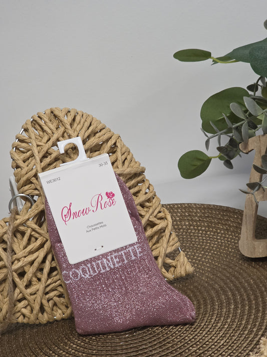 COQUINETTE - Chaussette à Paillette Enfant Violine