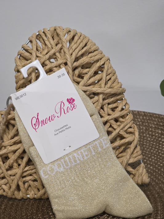 COQUINETTE - Chaussette à Paillette Enfant Beige Clair