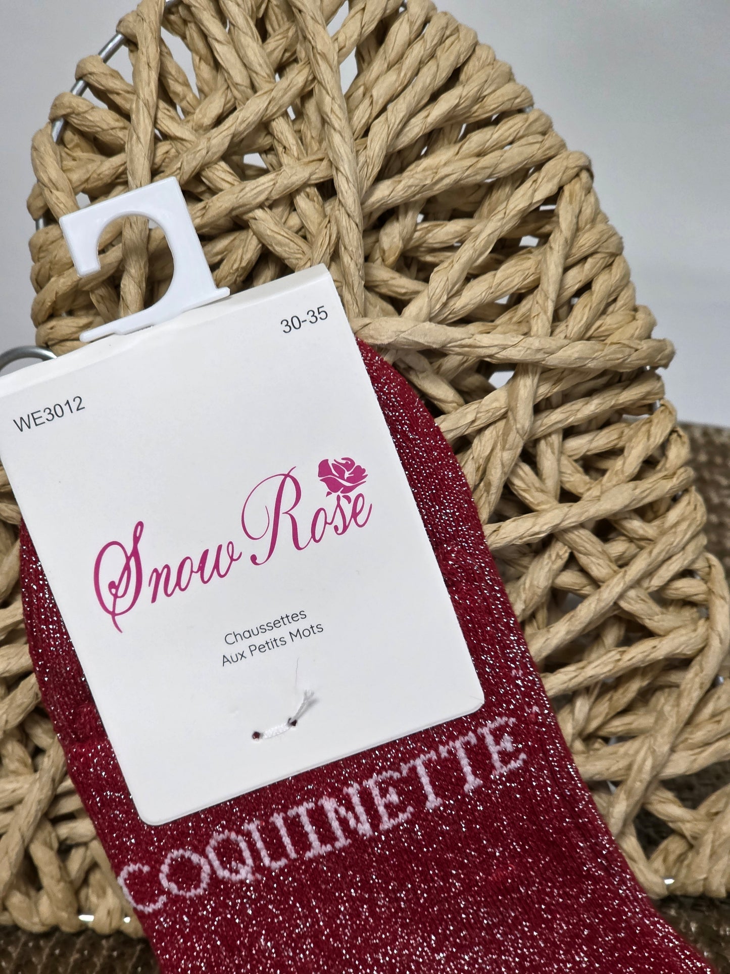 COQUINETTE - Chaussette à Paillette Enfant Rouge Foncé