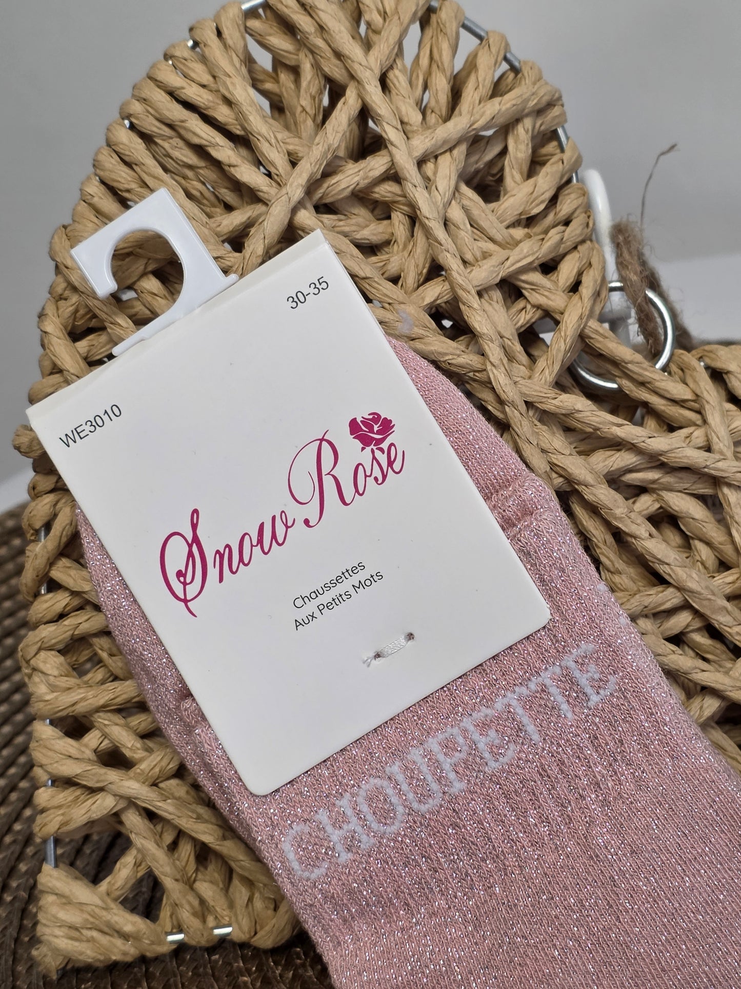 CHOUPETTE - Chaussette à Paillette Enfant  Rose