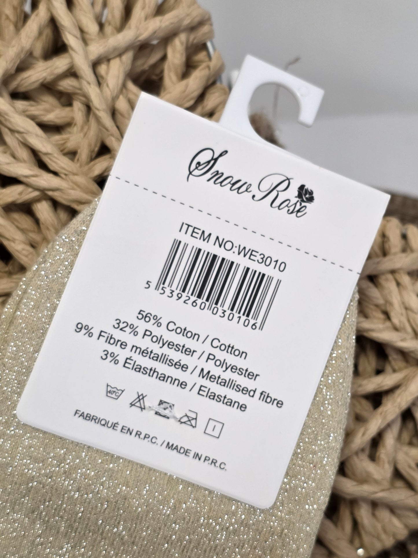 CHOUPETTE - Chaussette à Paillette Enfant  Beige