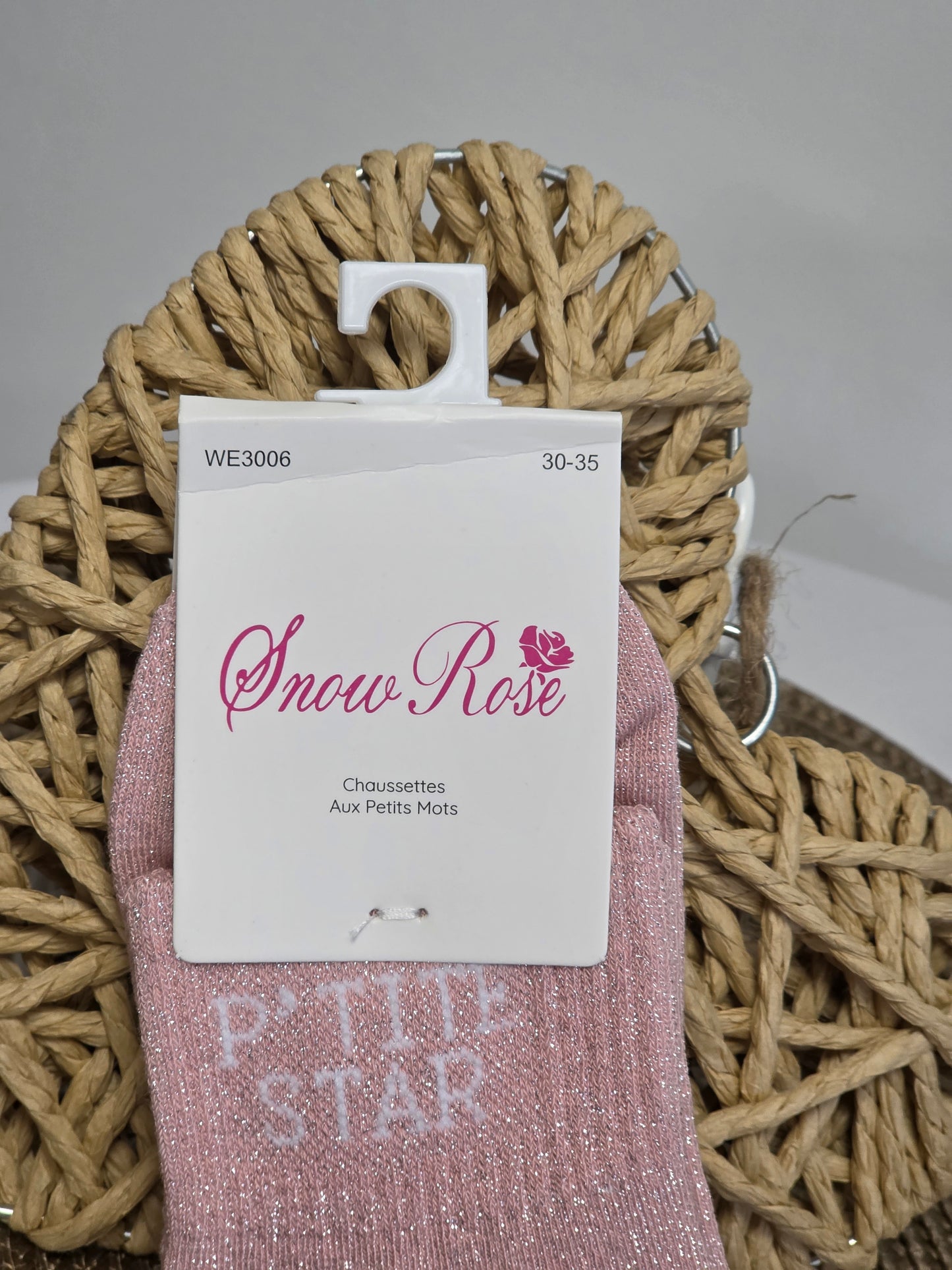 P'TITE STAR - Chaussette à Paillette Enfant  Rose Clair