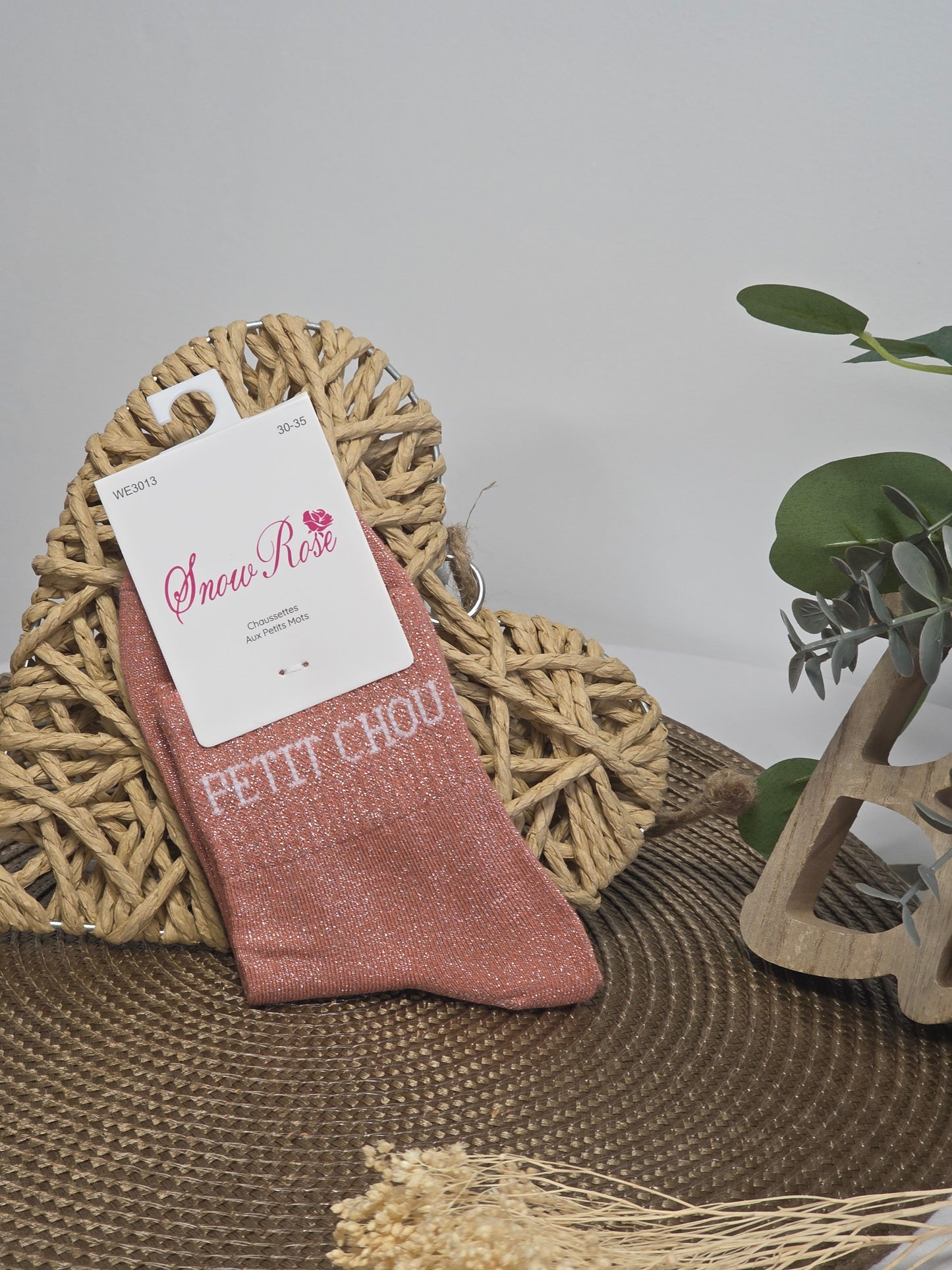 PETIT CHOU- Chaussette à Paillette Enfant  Corail Foncé