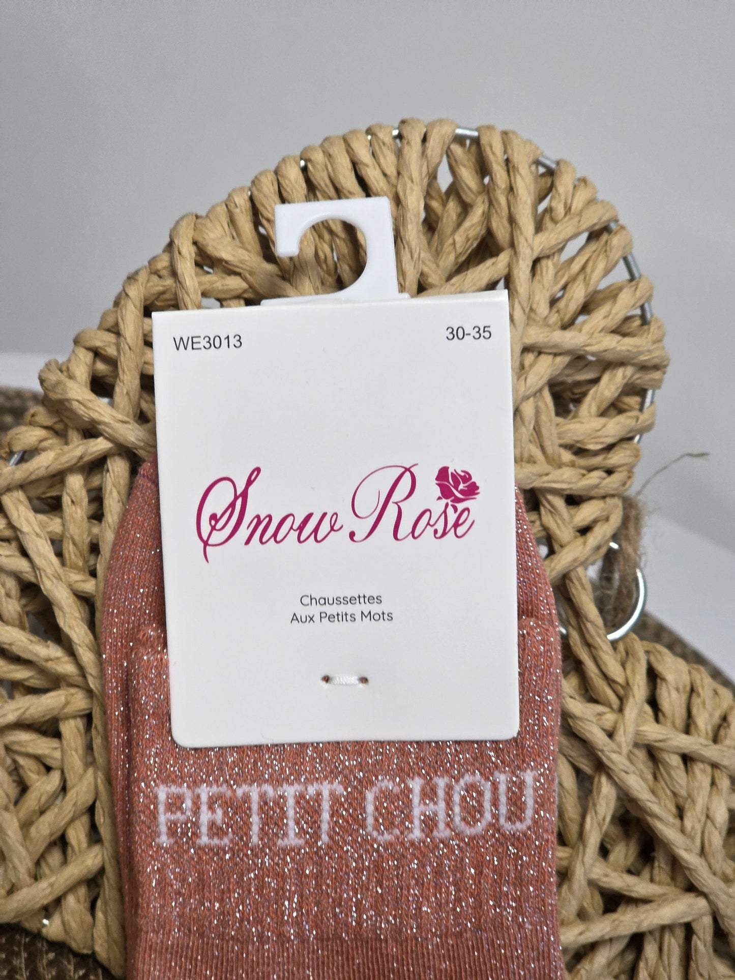 PETIT CHOU- Chaussette à Paillette Enfant  Corail Foncé