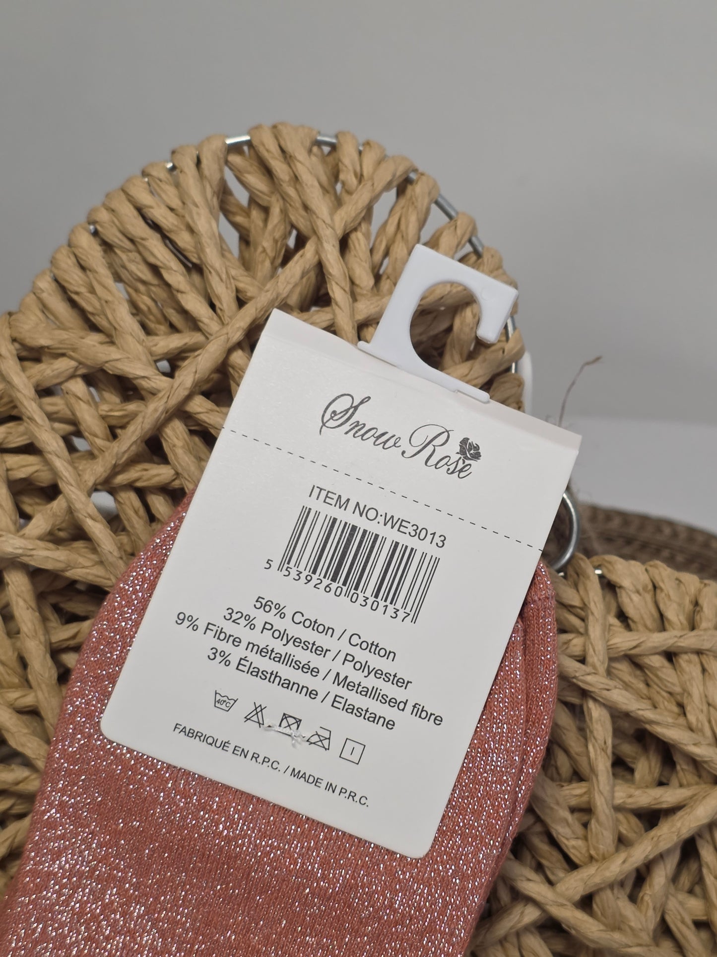 PETIT CHOU- Chaussette à Paillette Enfant  Corail Foncé