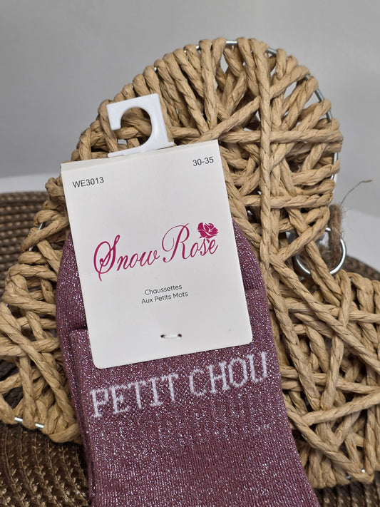 PETIT CHOU- Chaussette à Paillette Enfant  Violine