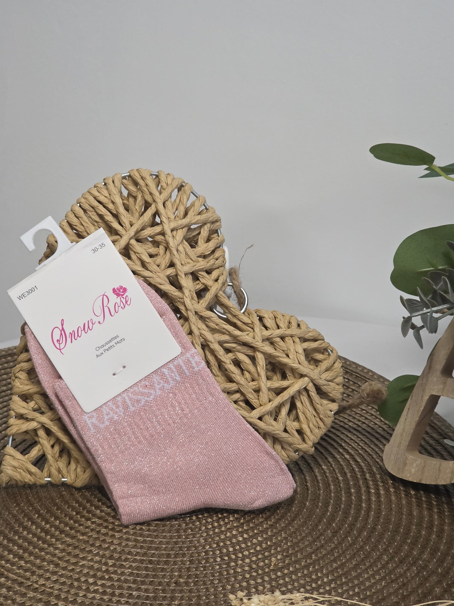 RAVISSANTE - Chaussette à Paillette Enfant  Rose
