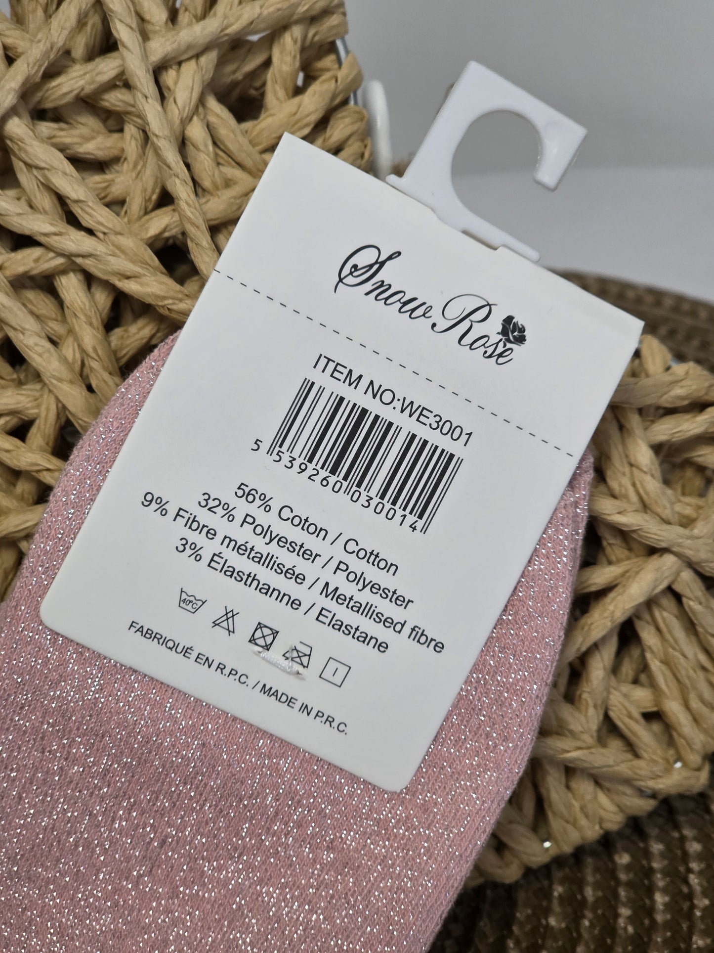 RAVISSANTE - Chaussette à Paillette Enfant  Rose