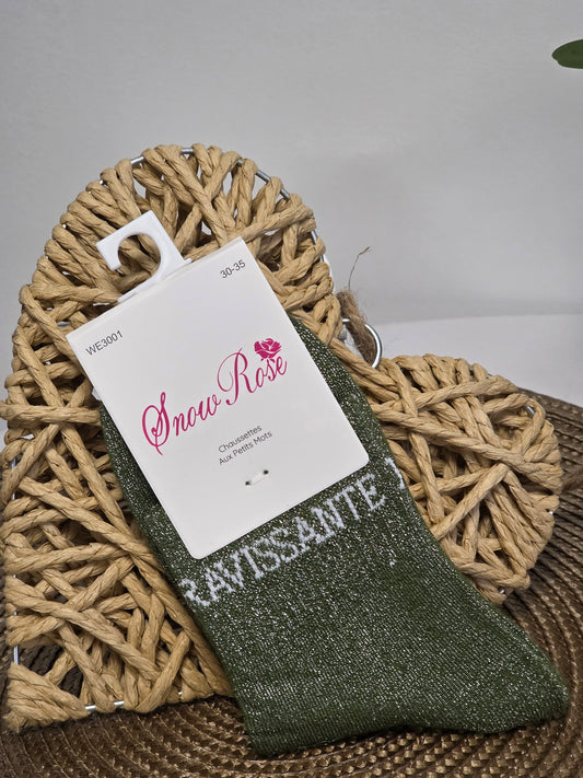 RAVISSANTE - Chaussette à Paillette Enfant  Vert