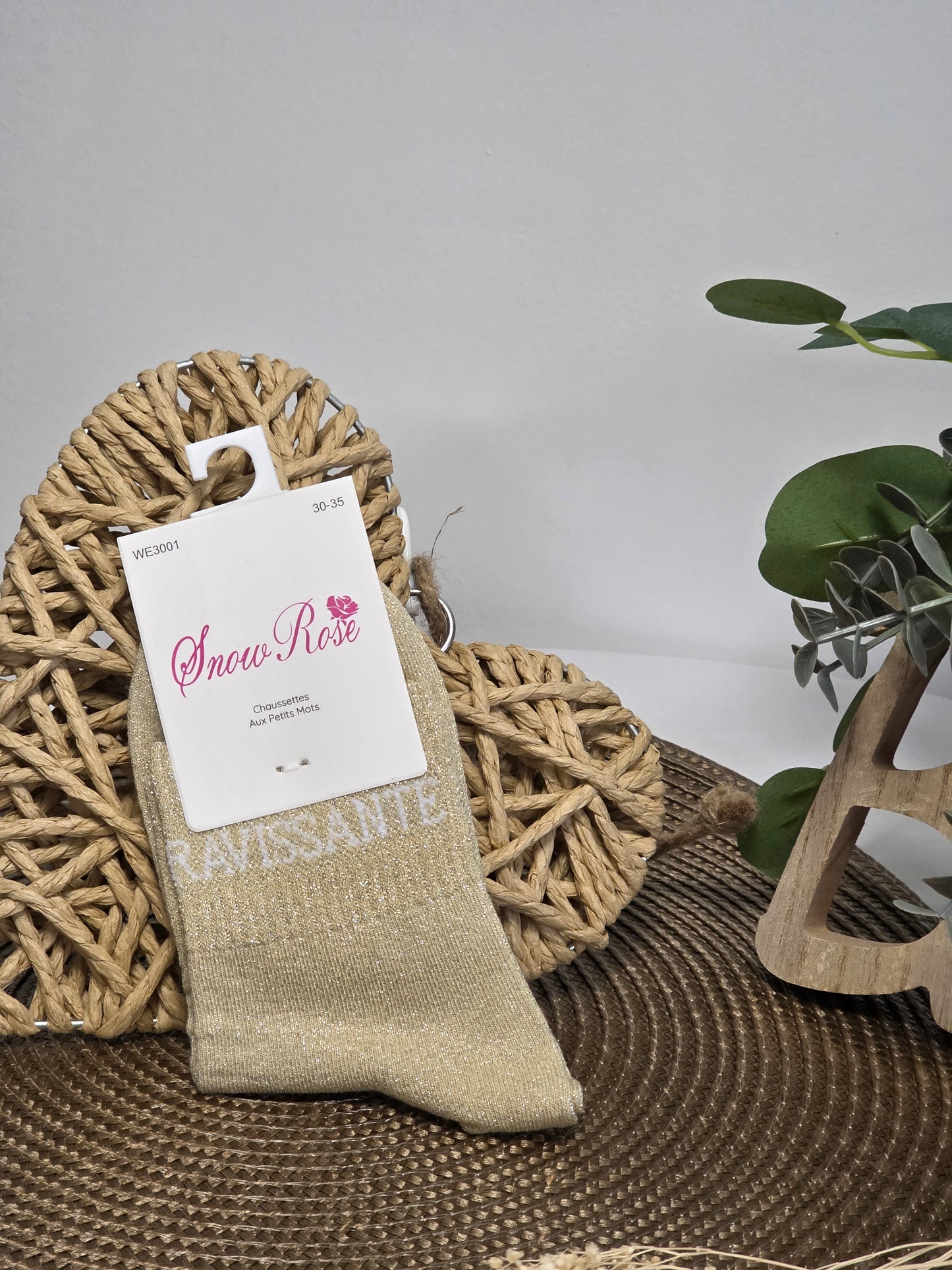 RAVISSANTE - Chaussette à Paillette Enfant  Beige