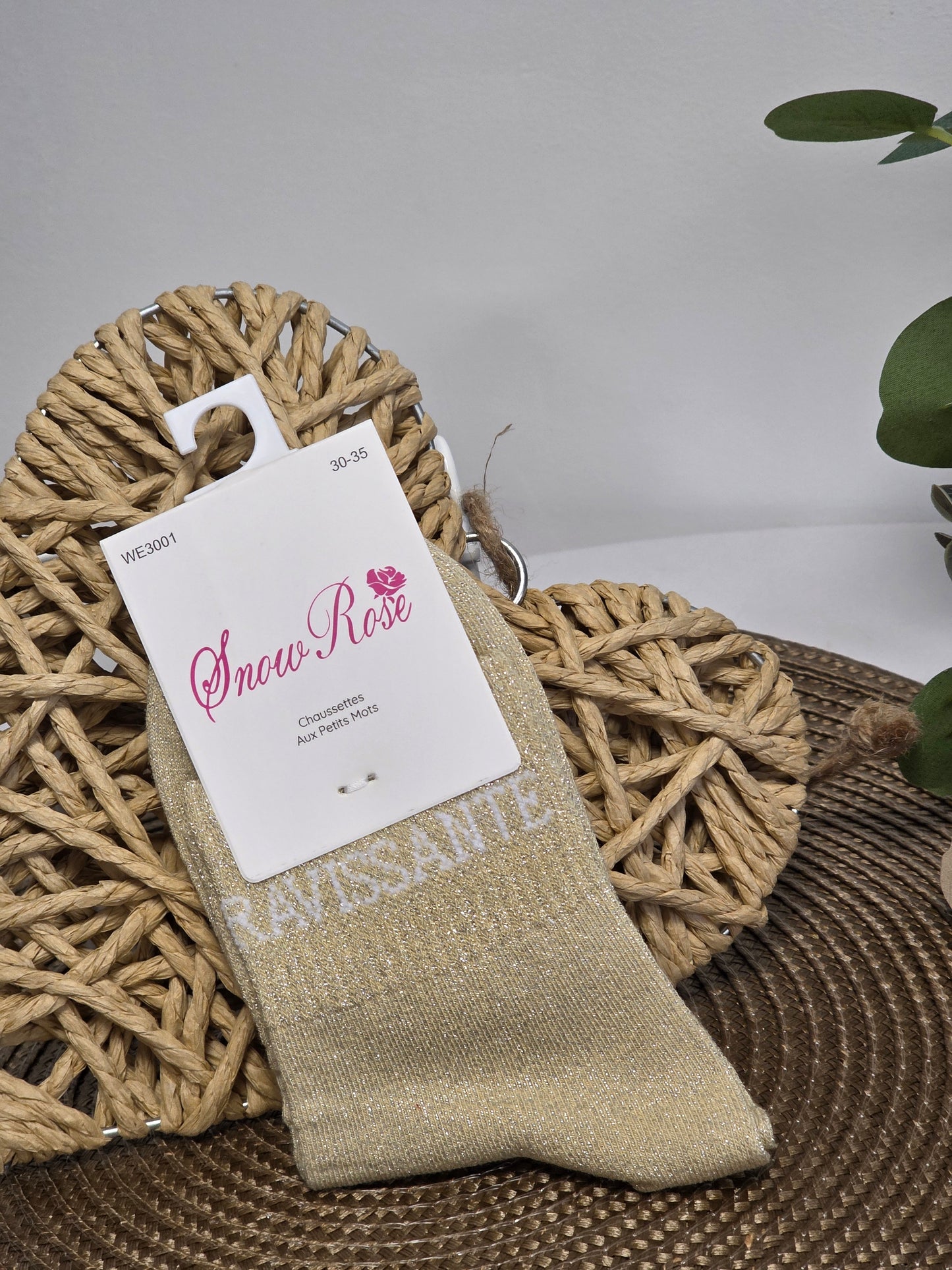 RAVISSANTE - Chaussette à Paillette Enfant  Beige