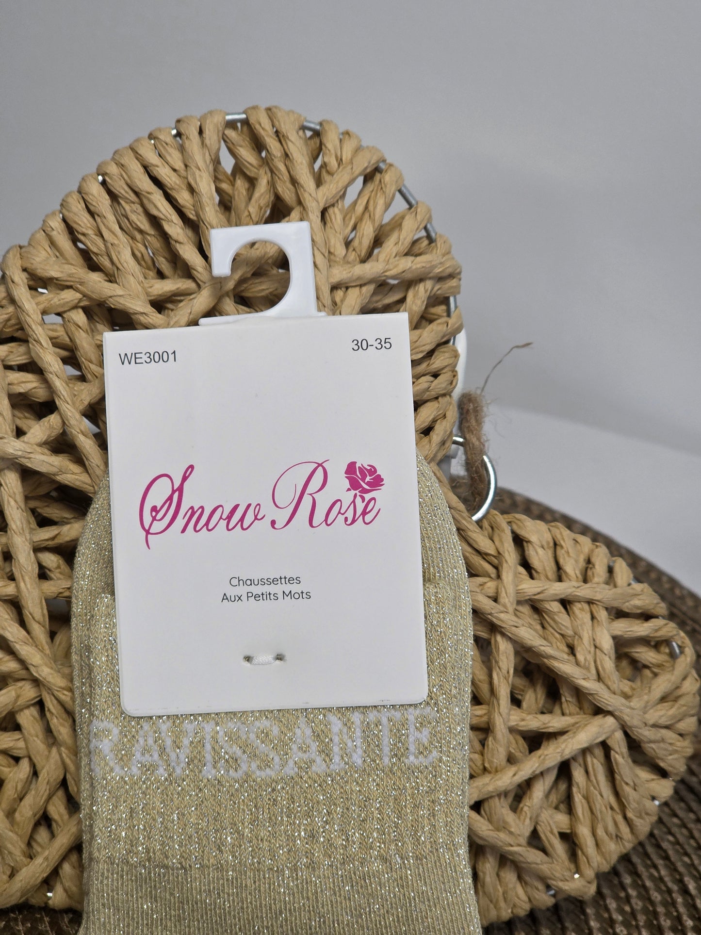 RAVISSANTE - Chaussette à Paillette Enfant  Beige