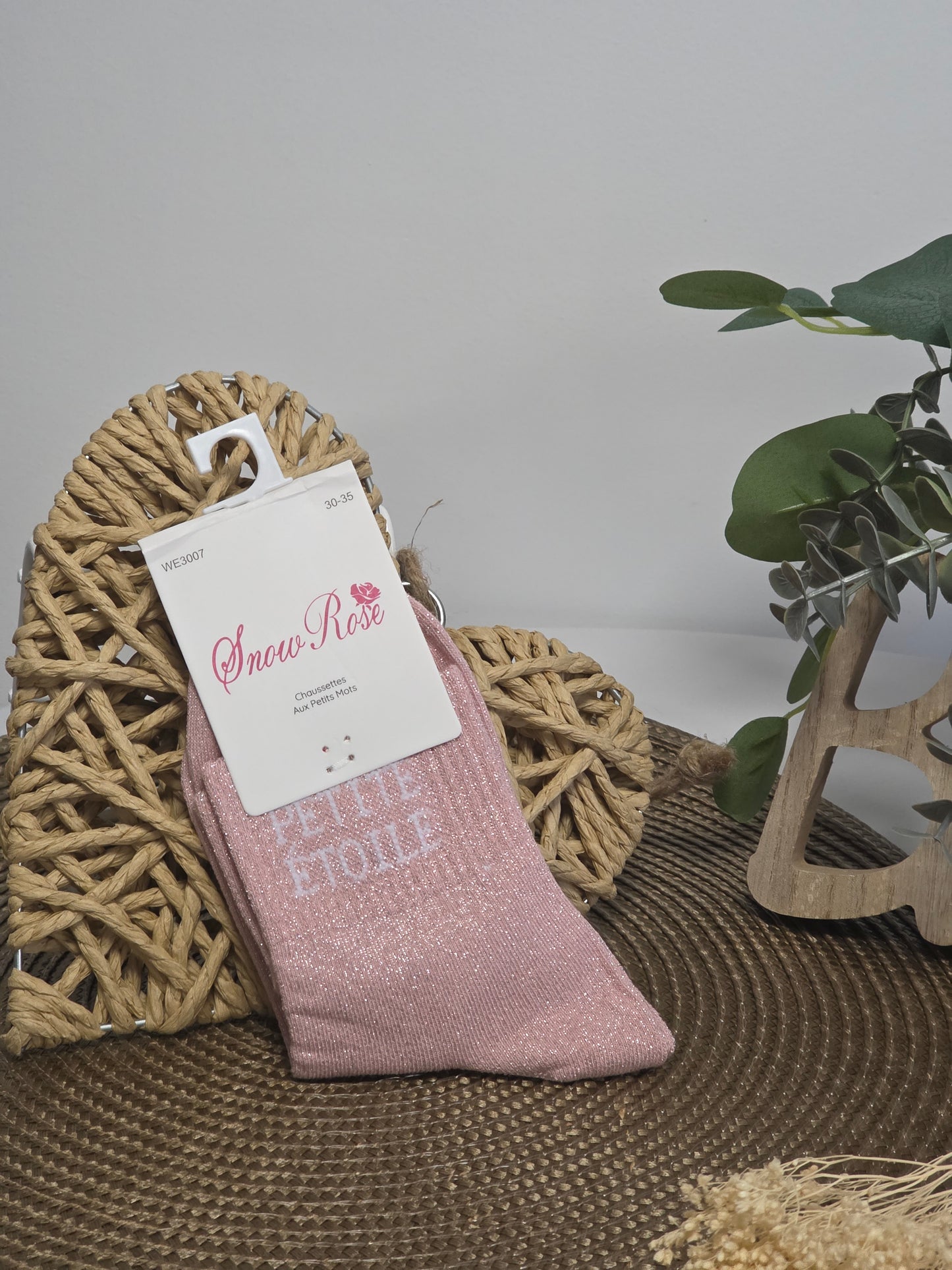 PETITE ETOILE - Chaussette à Paillette Enfant  Rose