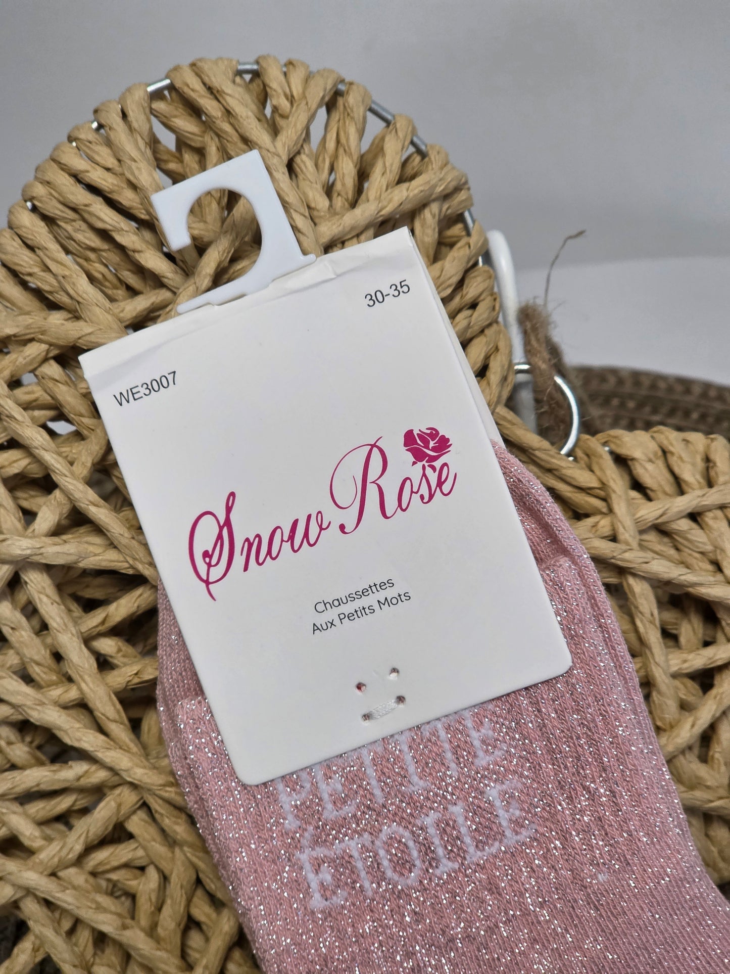 PETITE ETOILE - Chaussette à Paillette Enfant  Rose