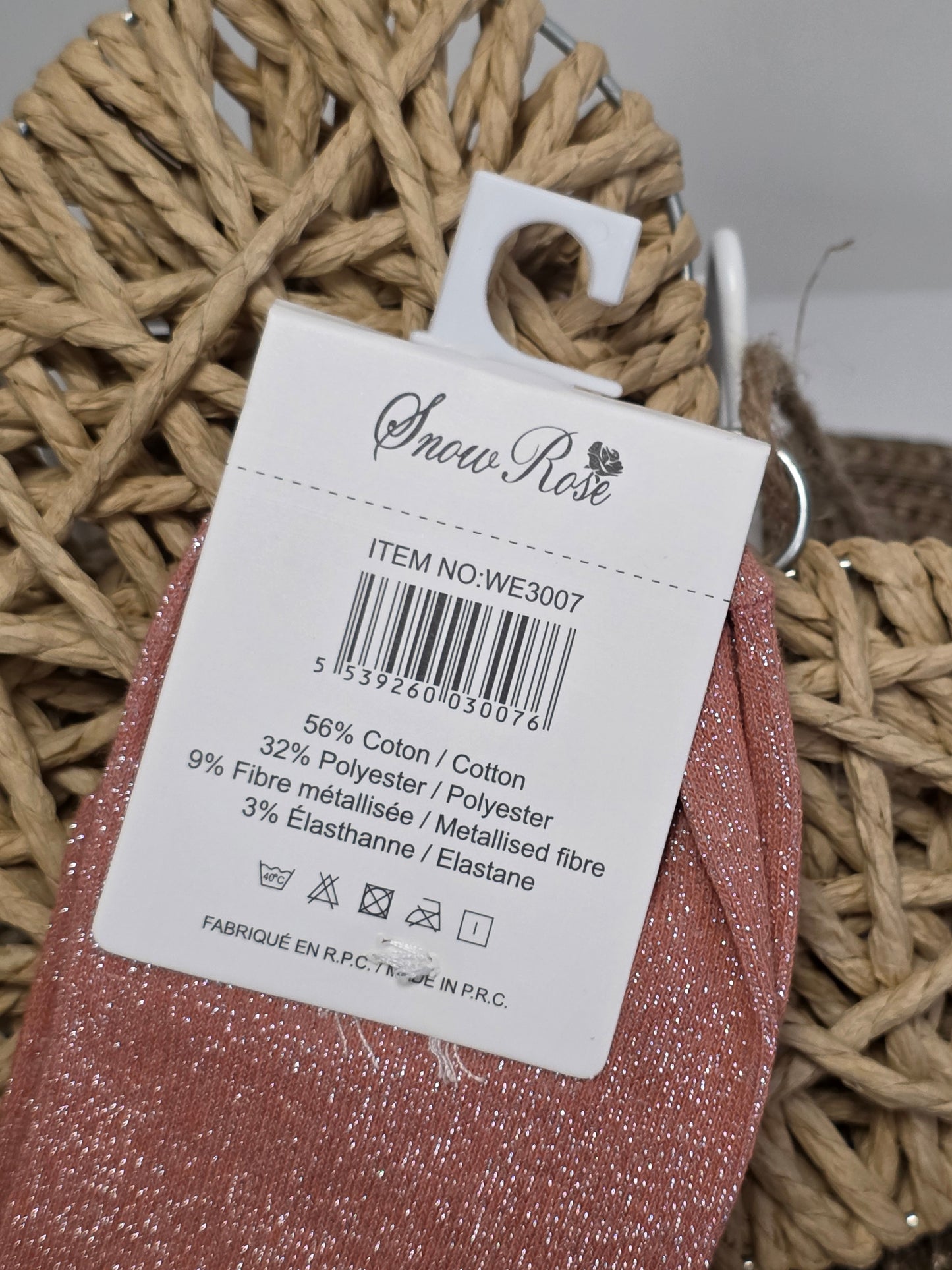 PETITE ETOILE - Chaussette à Paillette Enfant  Corail Foncé