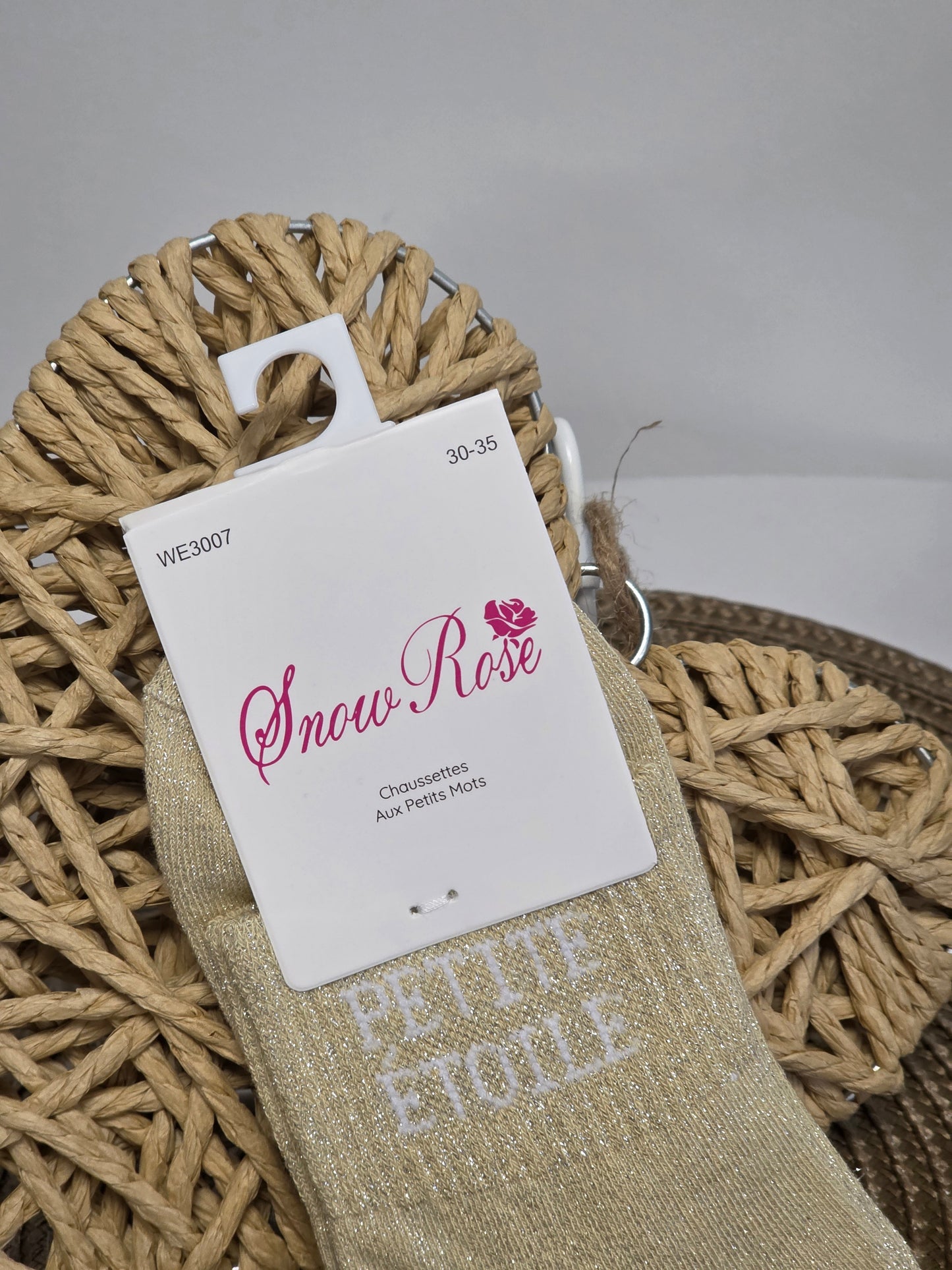 PETITE ETOILE - Chaussette à Paillette Enfant  Beige