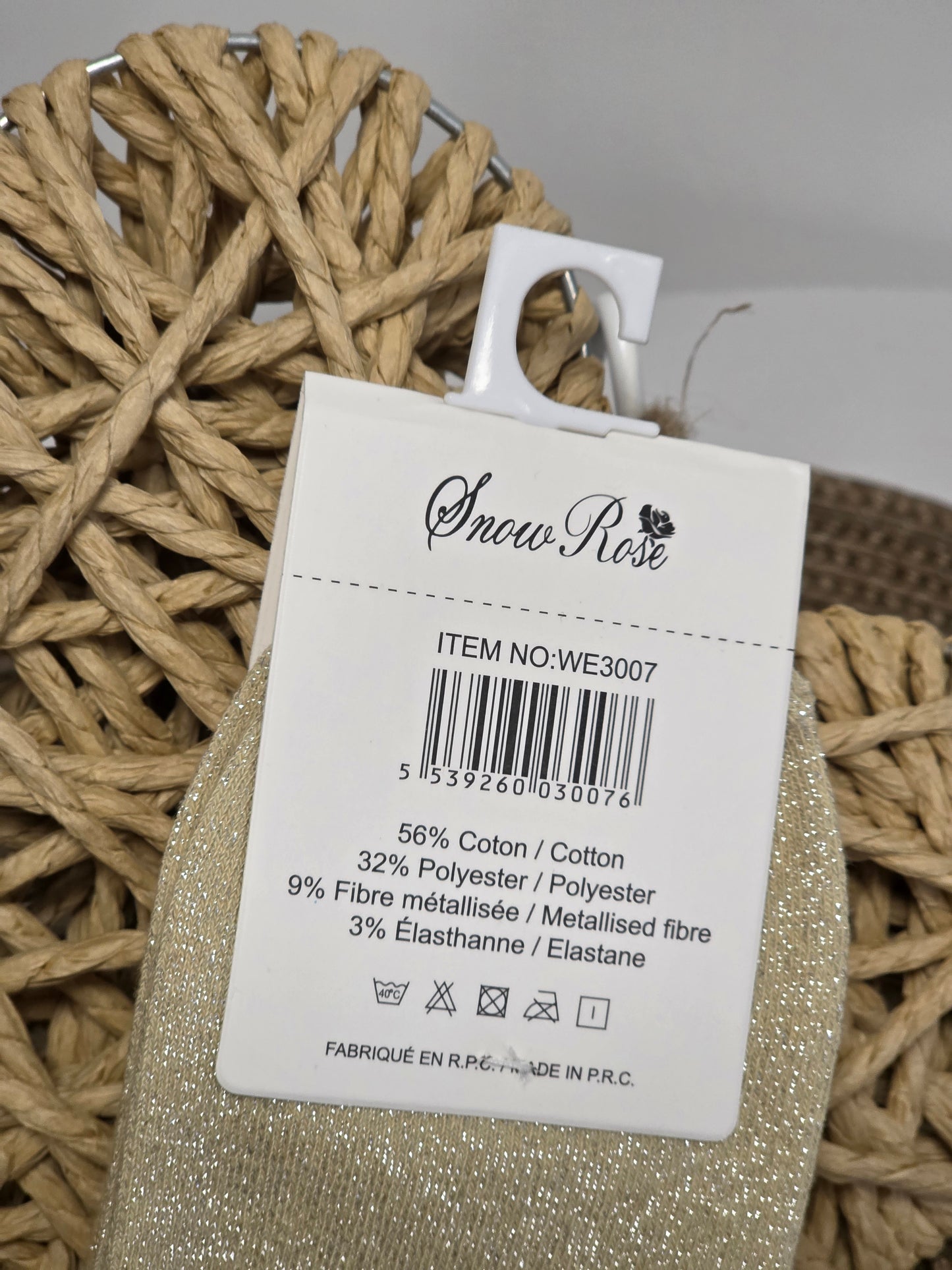 PETITE ETOILE - Chaussette à Paillette Enfant  Beige