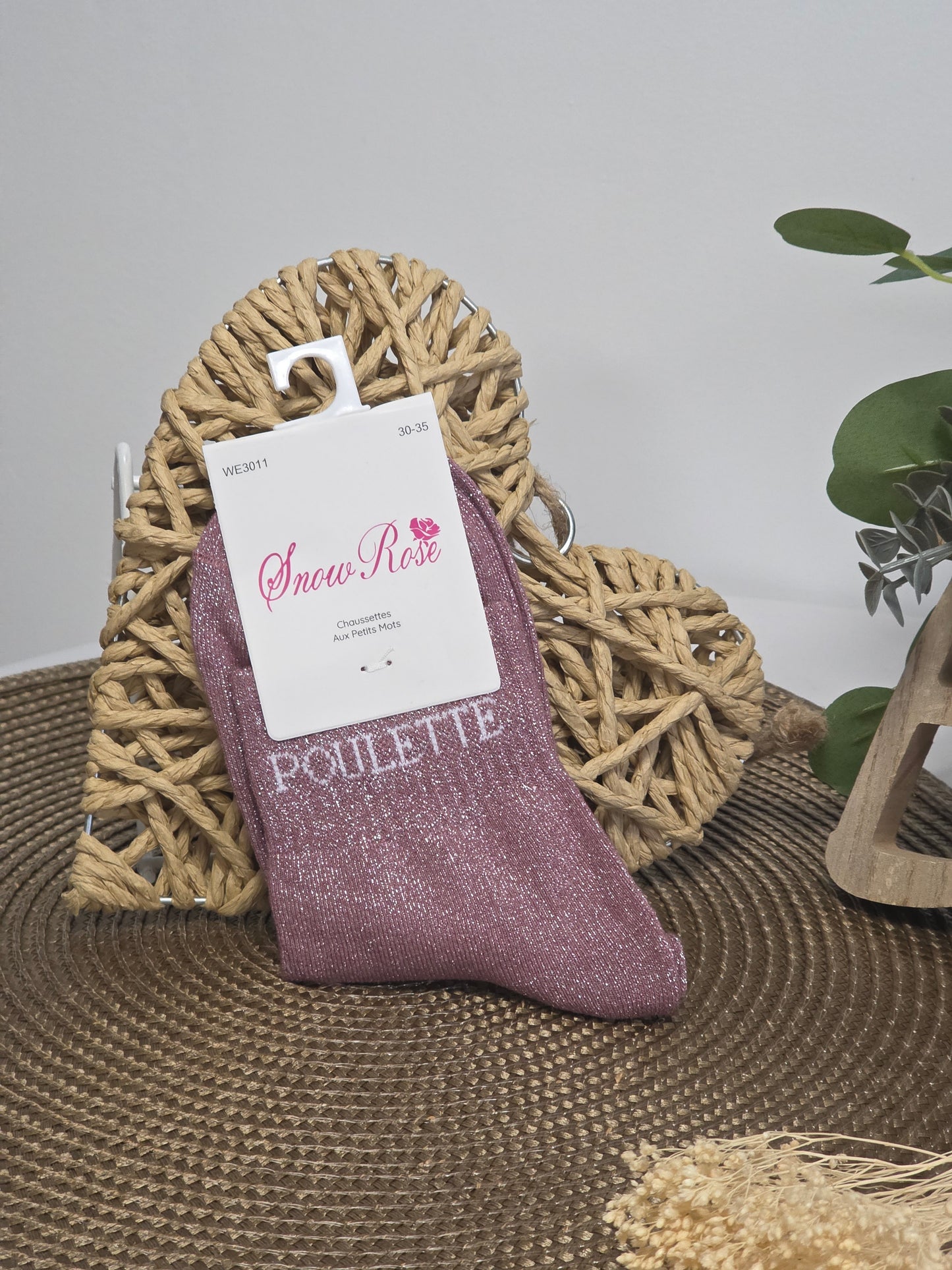 POULETTE - Chaussette à Paillette Enfant  Violine