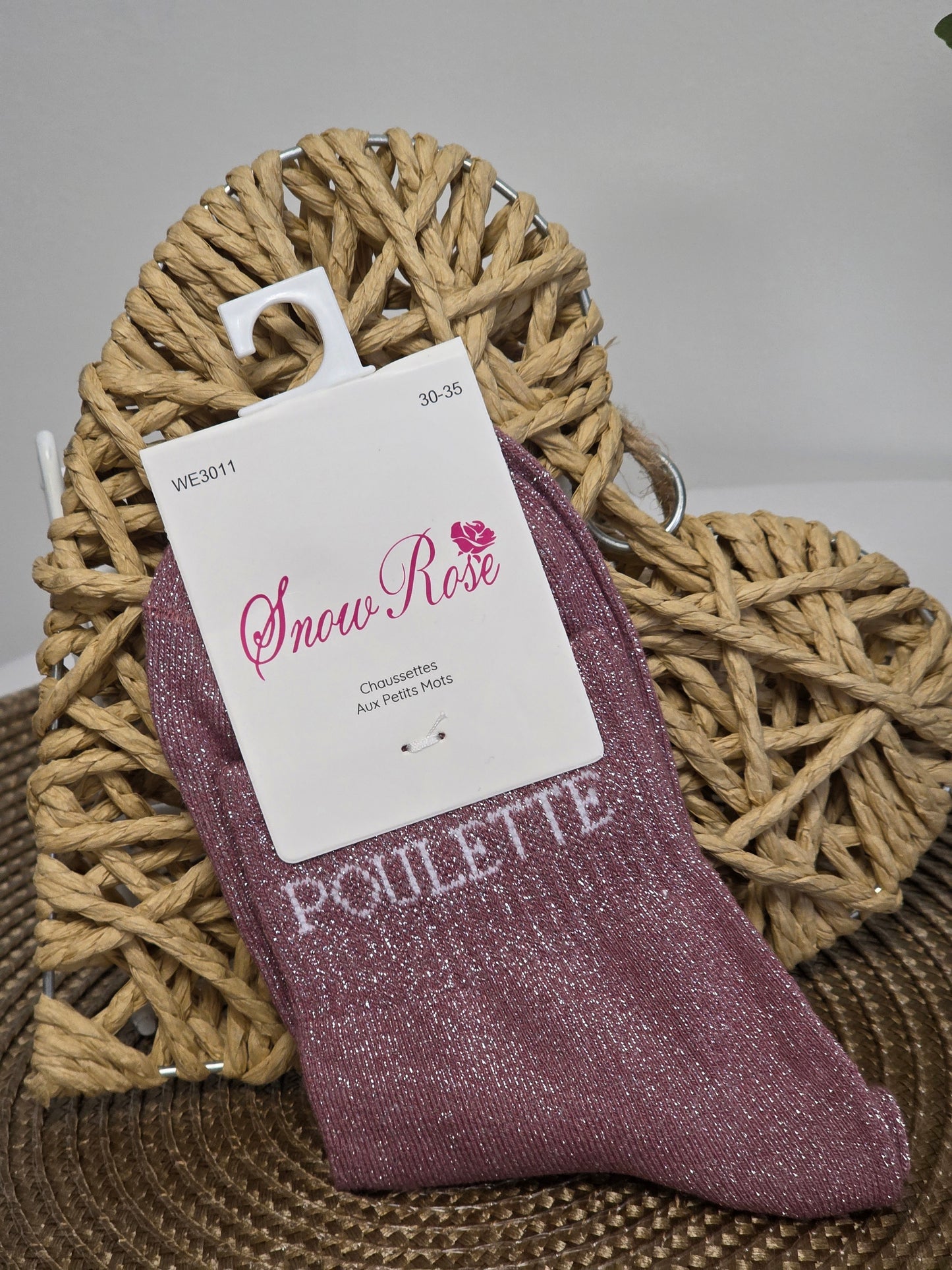 POULETTE - Chaussette à Paillette Enfant  Violine