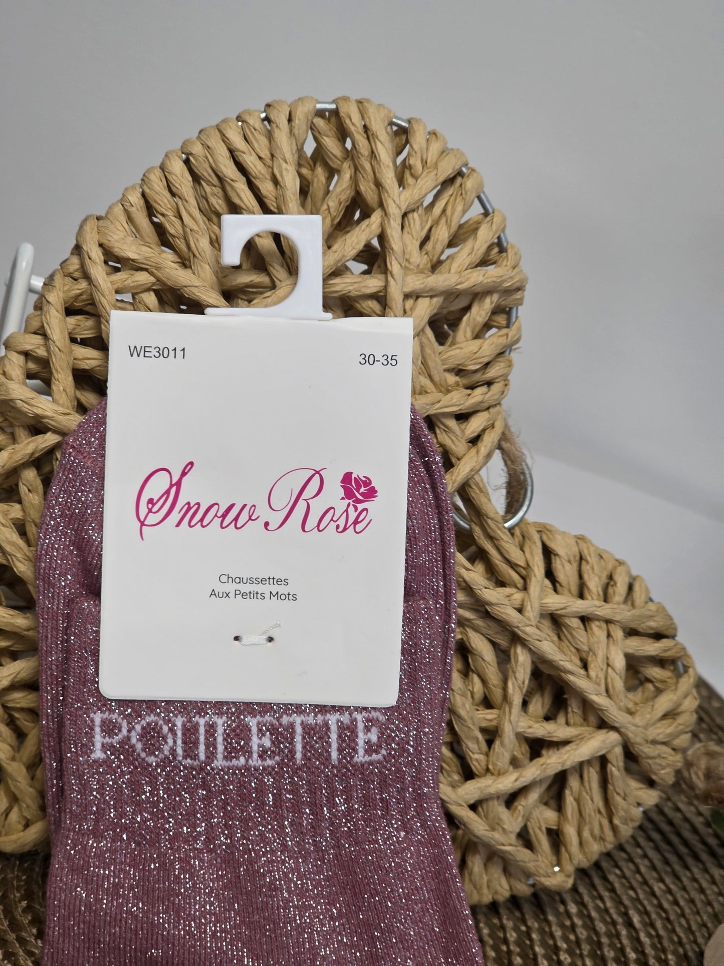 POULETTE - Chaussette à Paillette Enfant  Violine