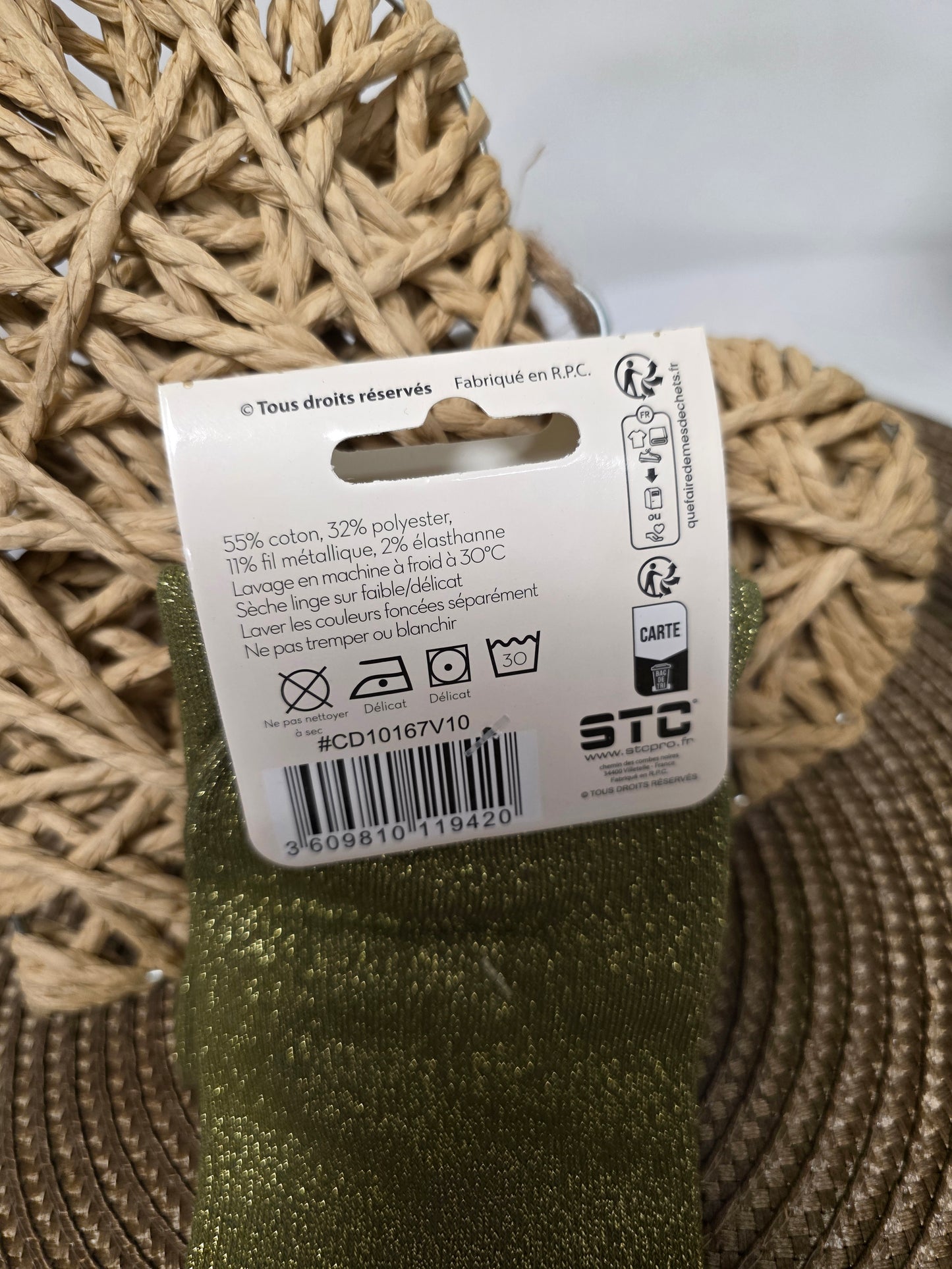 FABULEUSE EMMERDEUSE - Chaussette à Paillette Duo  Kaki