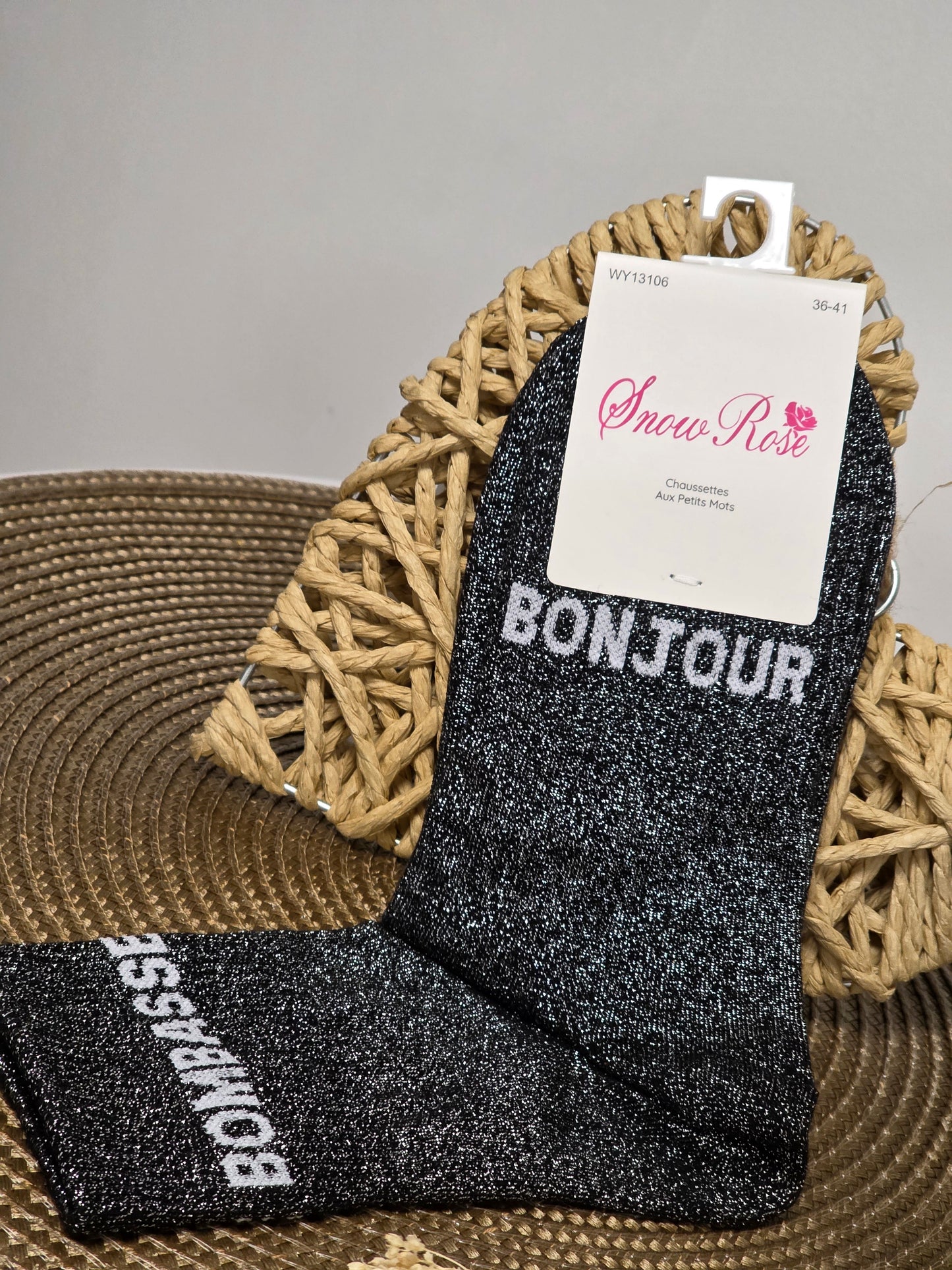 BONJOUR BOMBASSE - Chaussette à Paillette Duo Noir