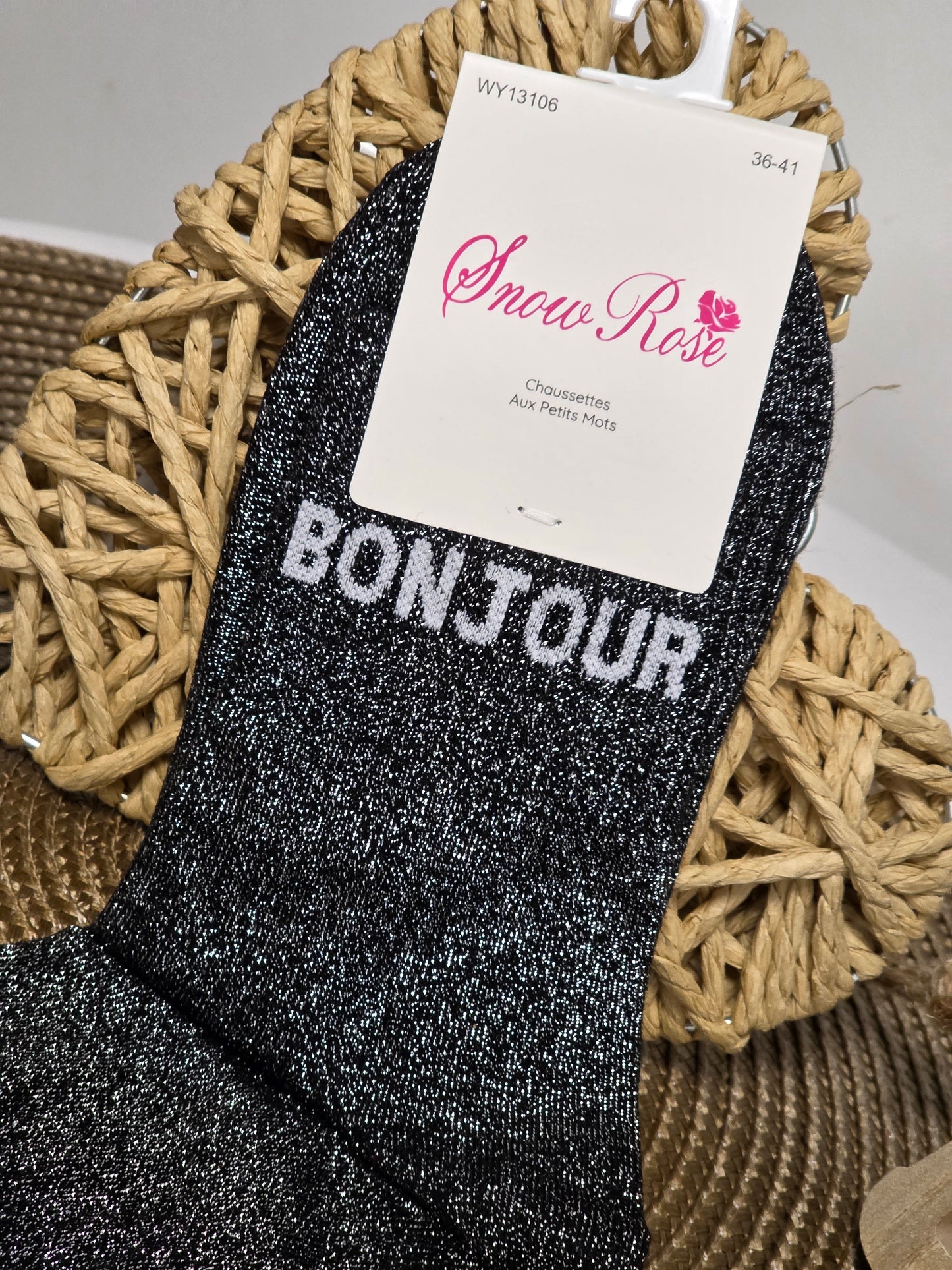 BONJOUR BOMBASSE - Chaussette à Paillette Duo Noir