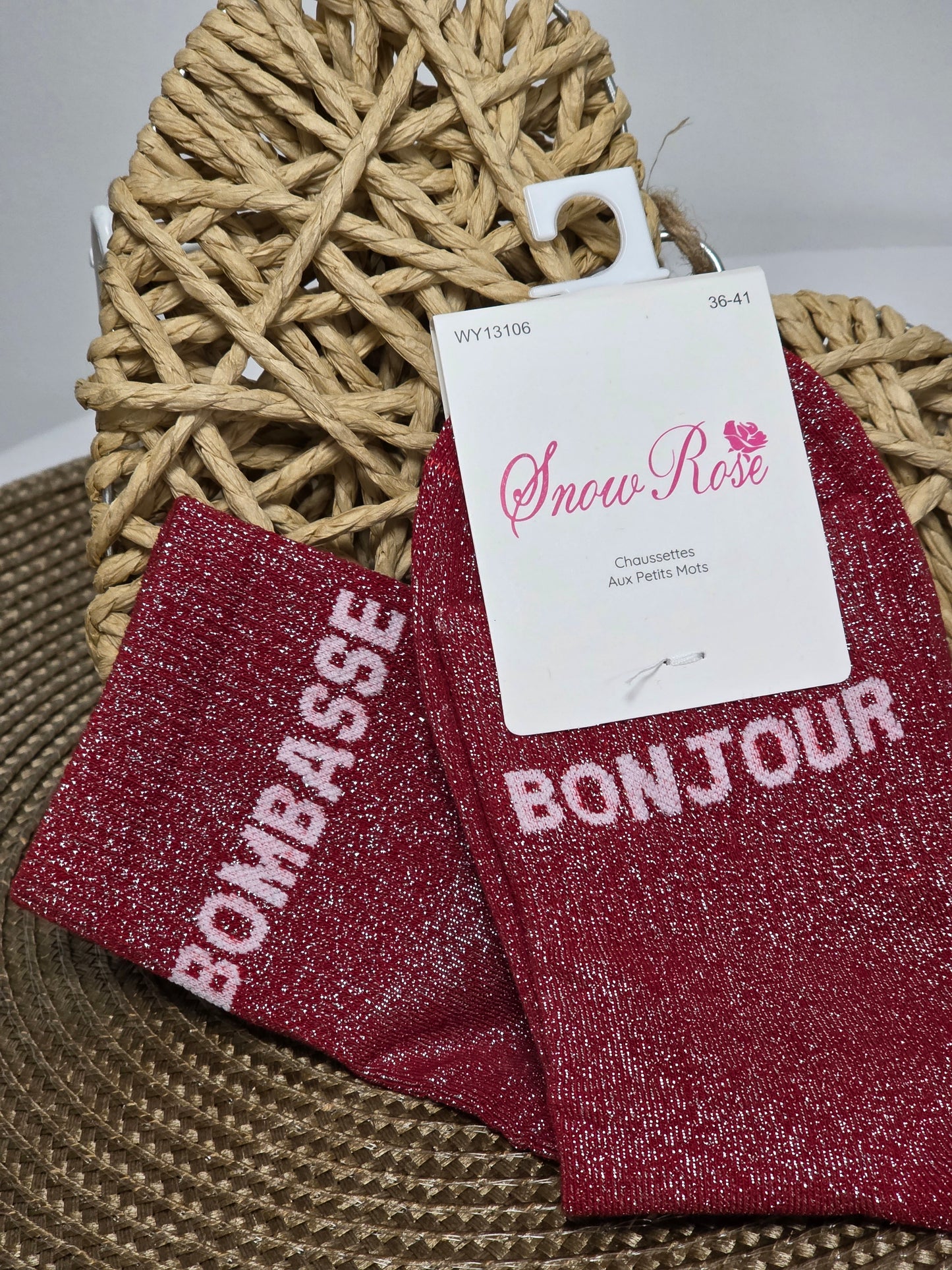 BONJOUR BOMBASSE - Chaussette à Paillette Duo  Bordeaux
