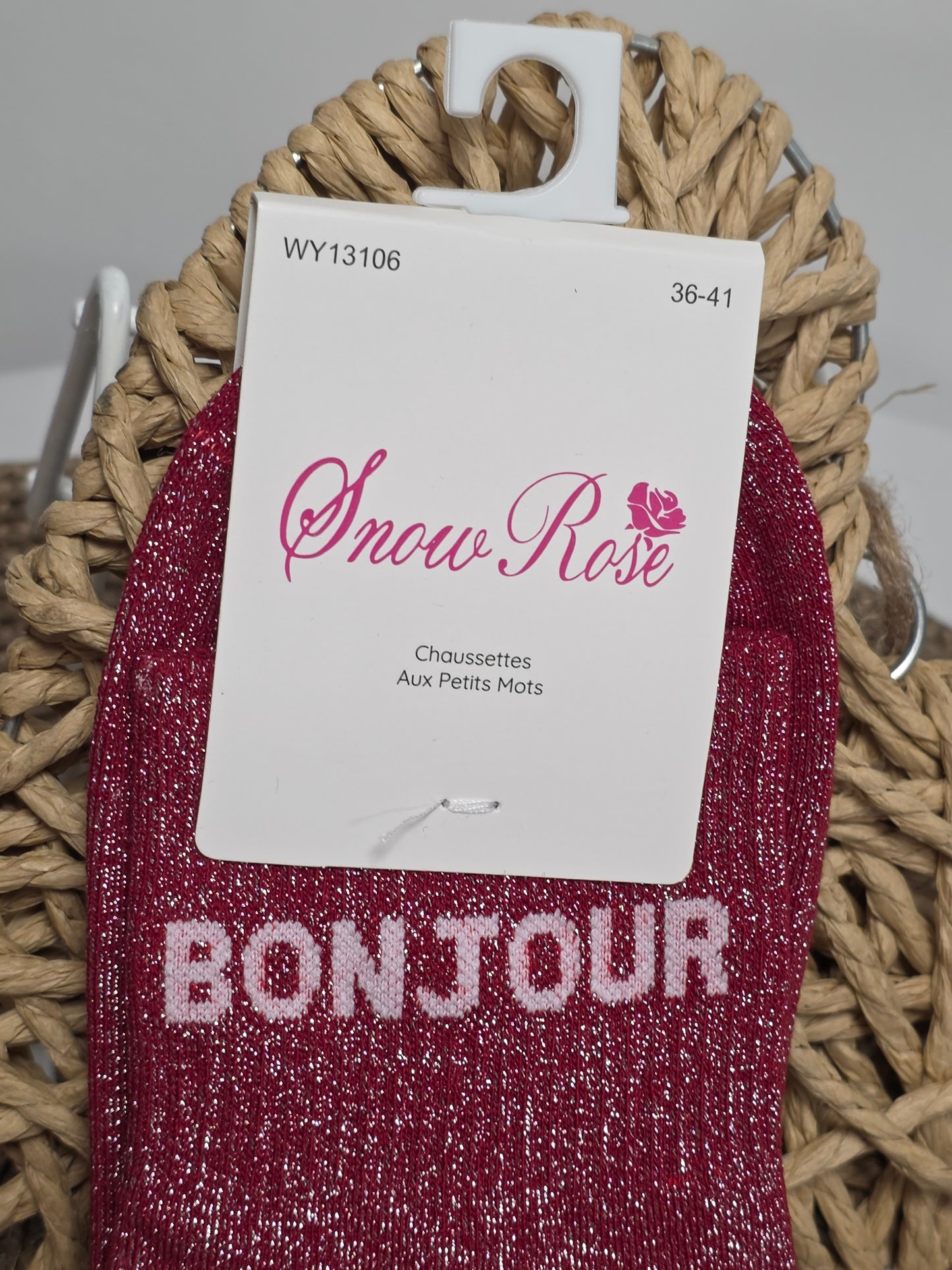 BONJOUR BOMBASSE - Chaussette à Paillette Duo  Bordeaux