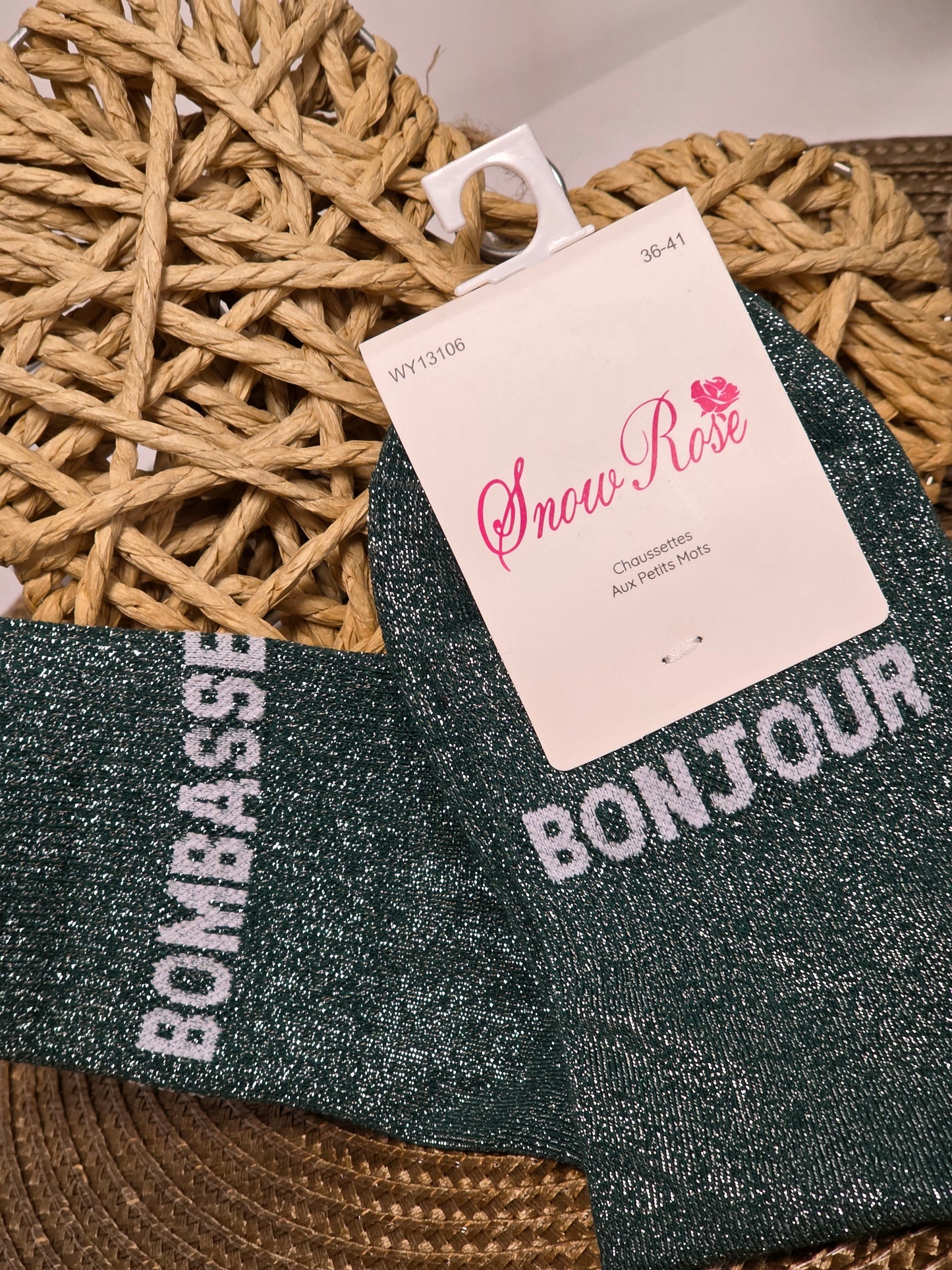 BONJOUR BOMBASSE - Chaussette à Paillette Duo  Vert
