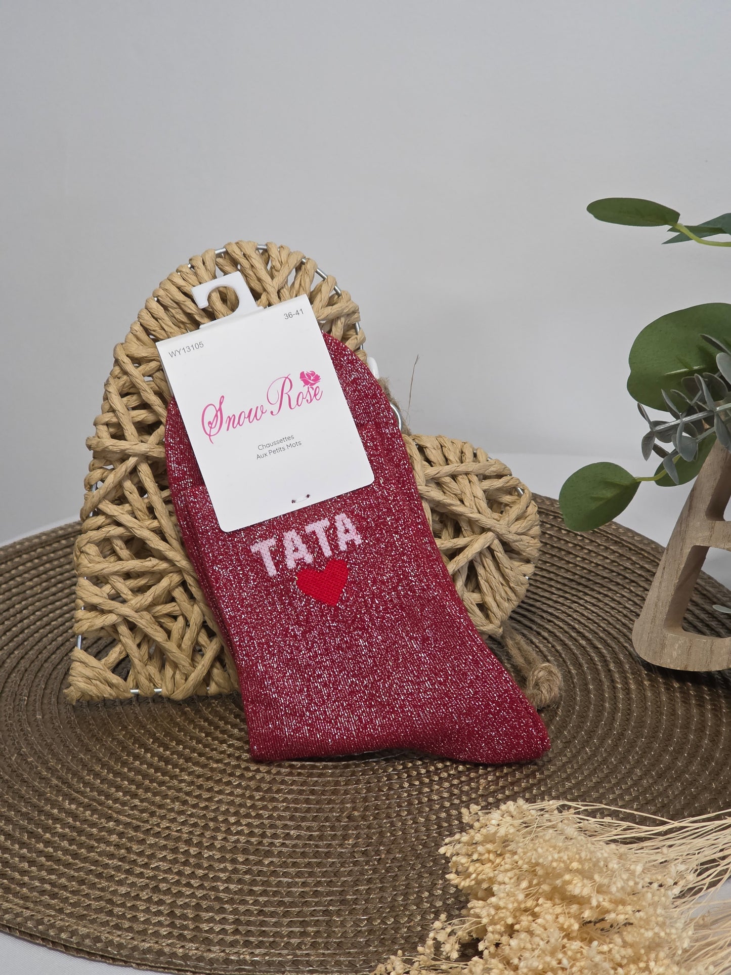TATA - Chaussette à Paillette Bordeaux