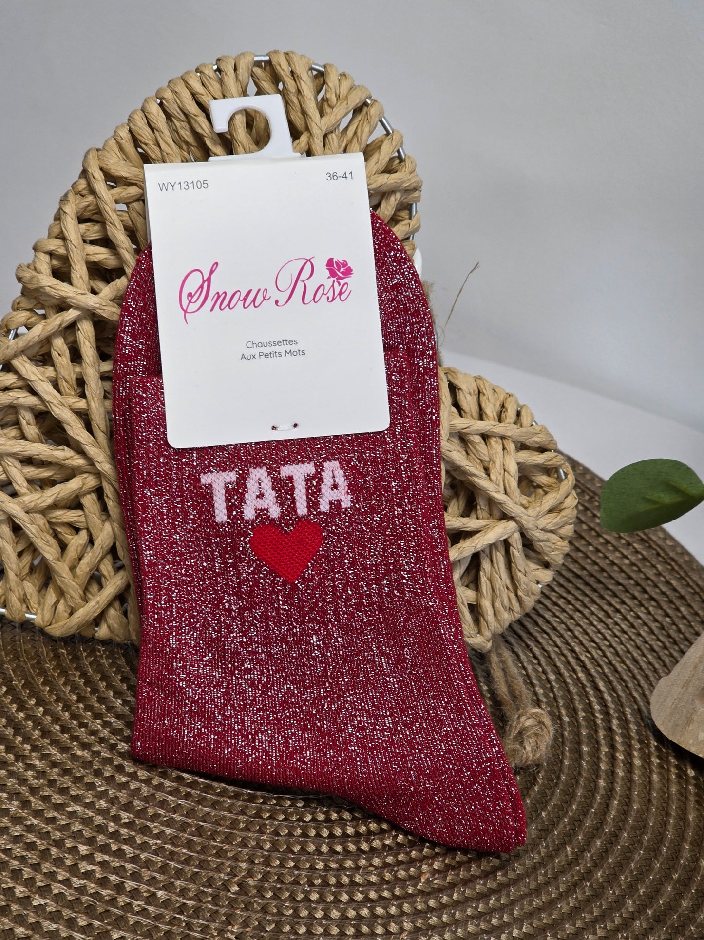 TATA - Chaussette à Paillette Bordeaux