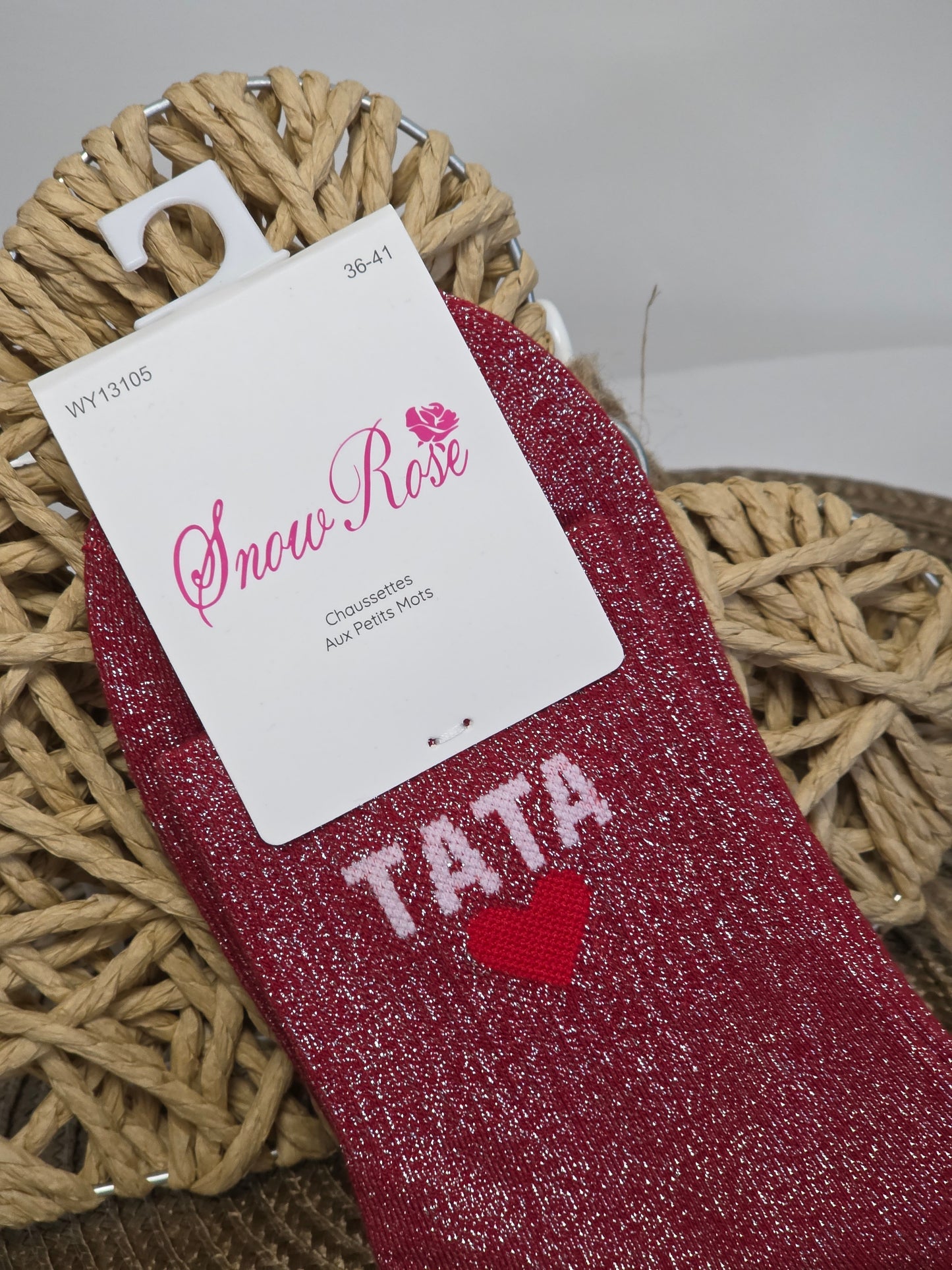 TATA - Chaussette à Paillette Bordeaux